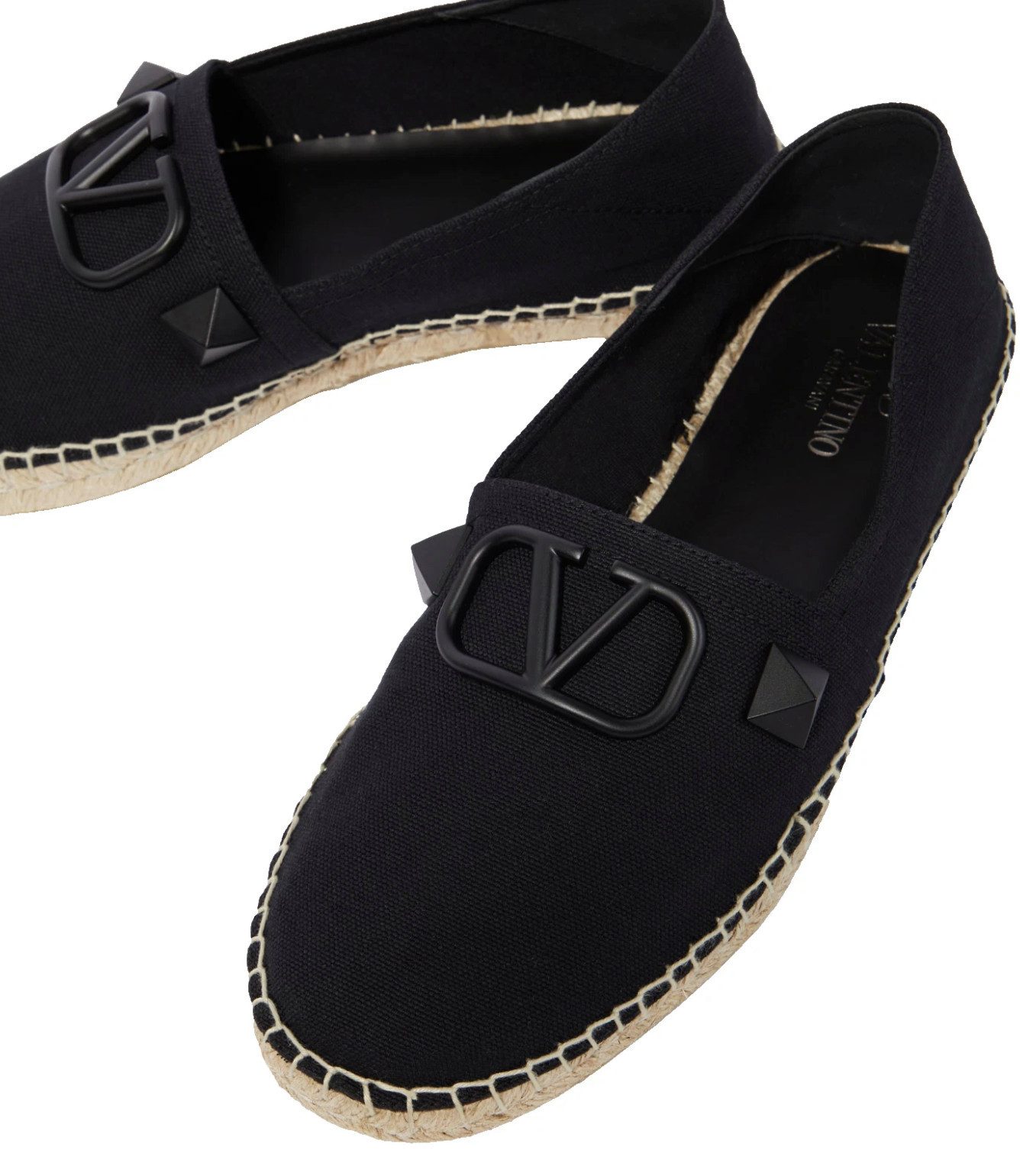 VALENTINO GARAVANI Herren Schuhe Canvas Loafers V-Logo Stud Slipper Espadrille Tonales V-Logo mit charakteristischen Stud