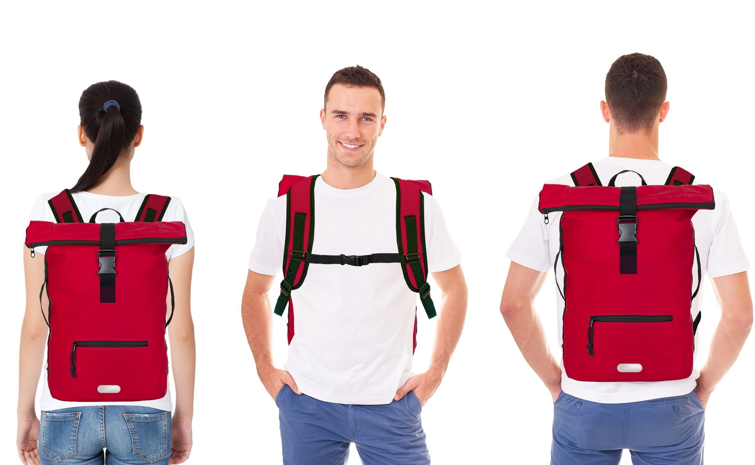 ELEPHANT Freizeitrucksack Time Bag aus Plane, Rucksack Laptoprucksack Daypack wasserabweisend + Trinkflasche