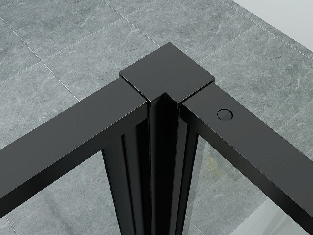 Aloni Eckdusche CR56B-80120, BxT: 120x80 cm, 1-tlg., Aloni Duschkabine Schwingtür + Festelement + Seitenwand schwarz