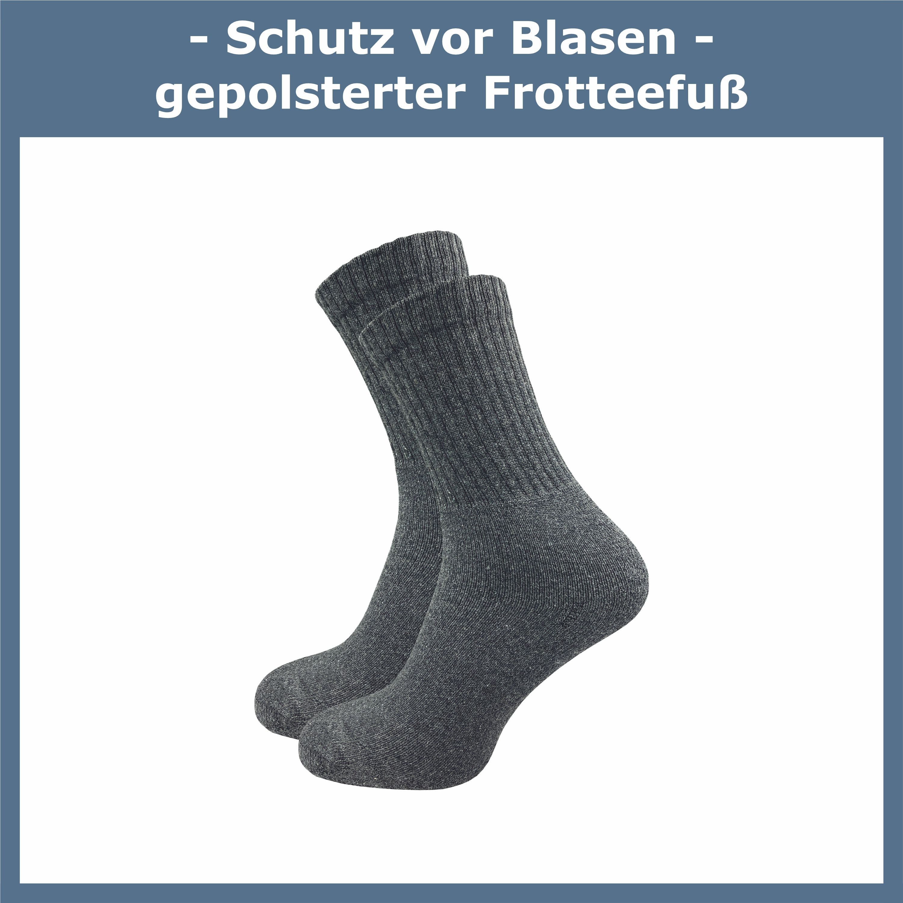 GAWILO Arbeitssocken für Herren - schlichter, cleaner Look - extra verstärkter Plüschfuß (10 Paar) WORK Socken mit Baumwolle sind atmungsaktiv und verhindern Sc – Bild 2 von 5