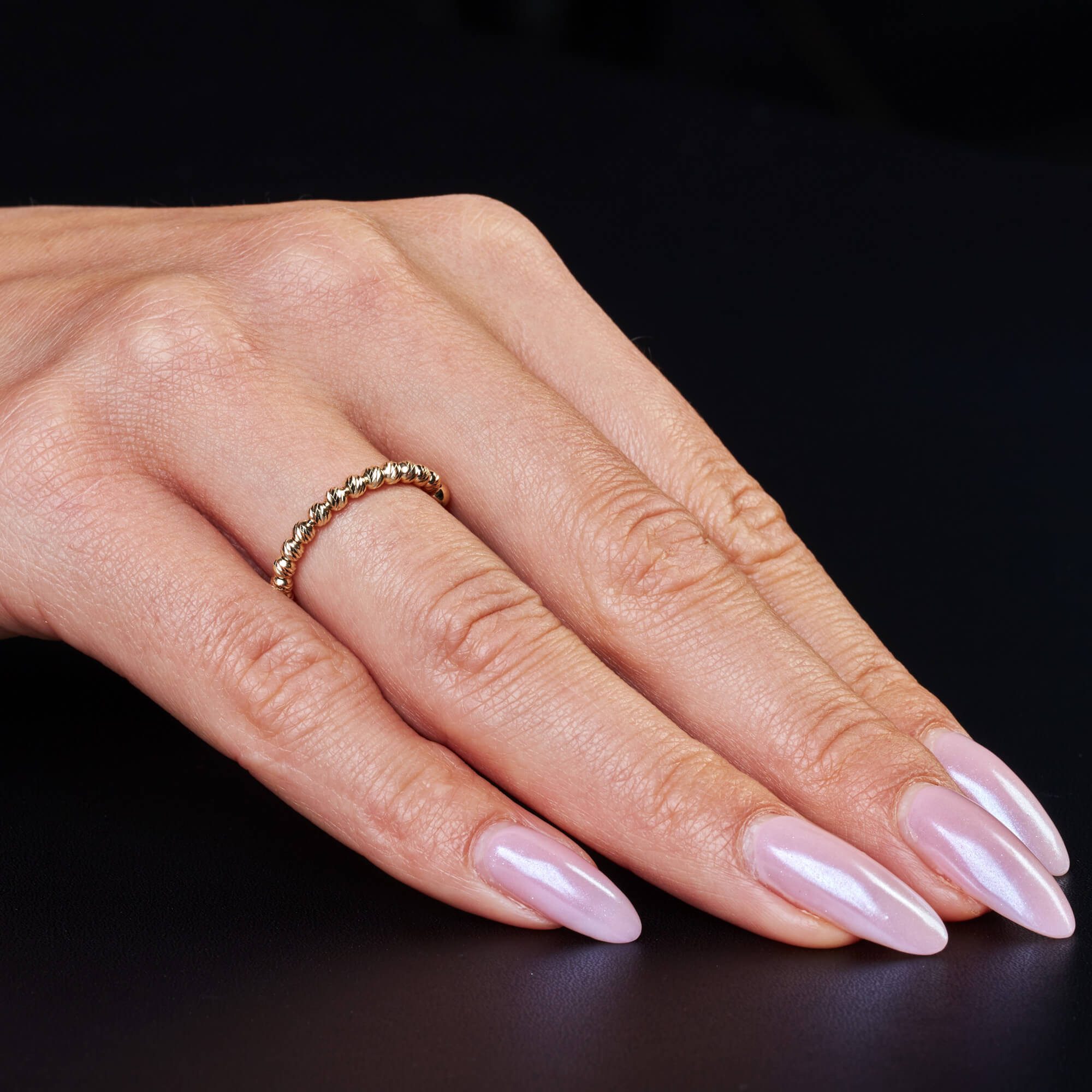 Schmuck Krone Goldring Kugelring aus 585 Gelbgold diamantiert, Gold 585