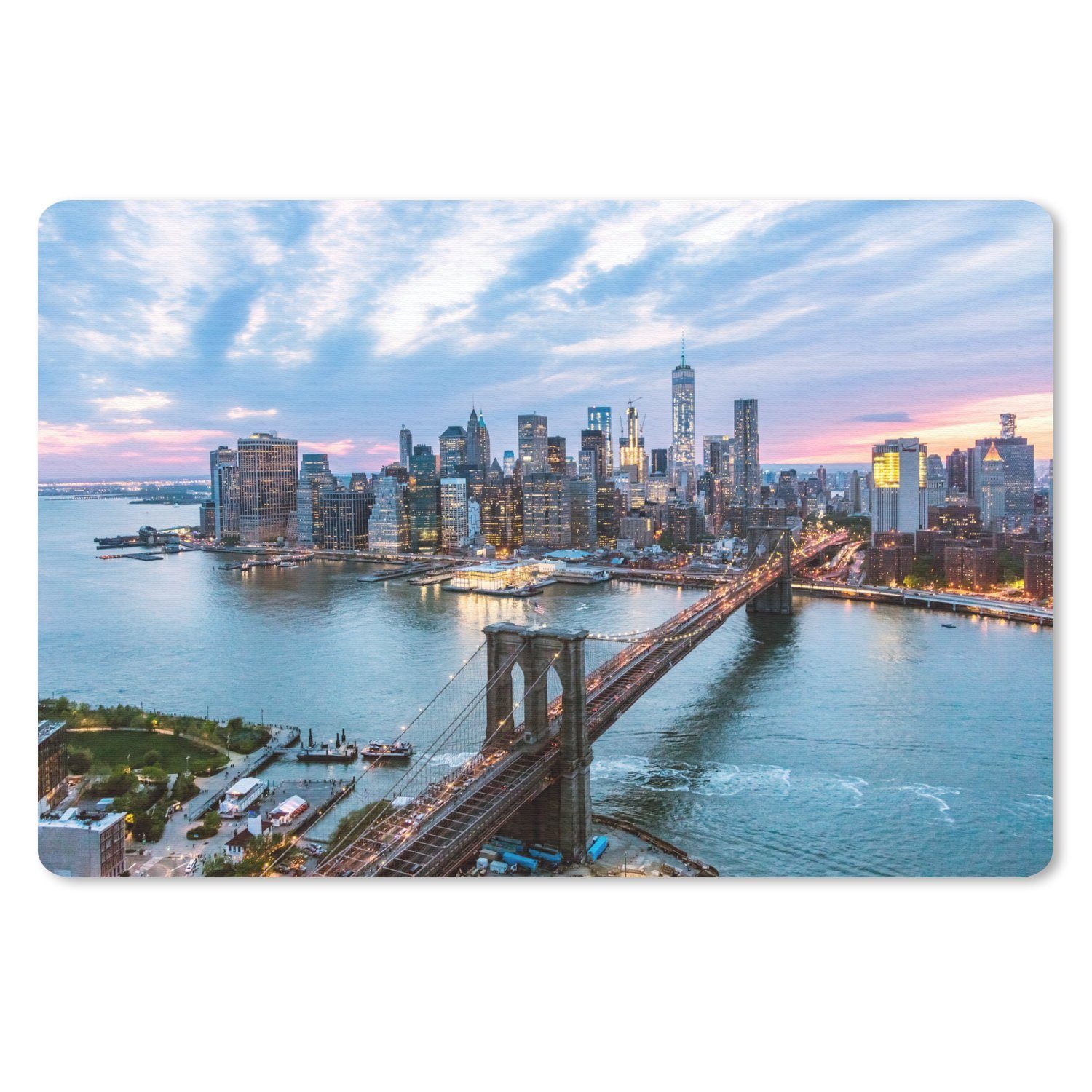 Mauspad New Yorker Skyline an der Brooklyn Bridge