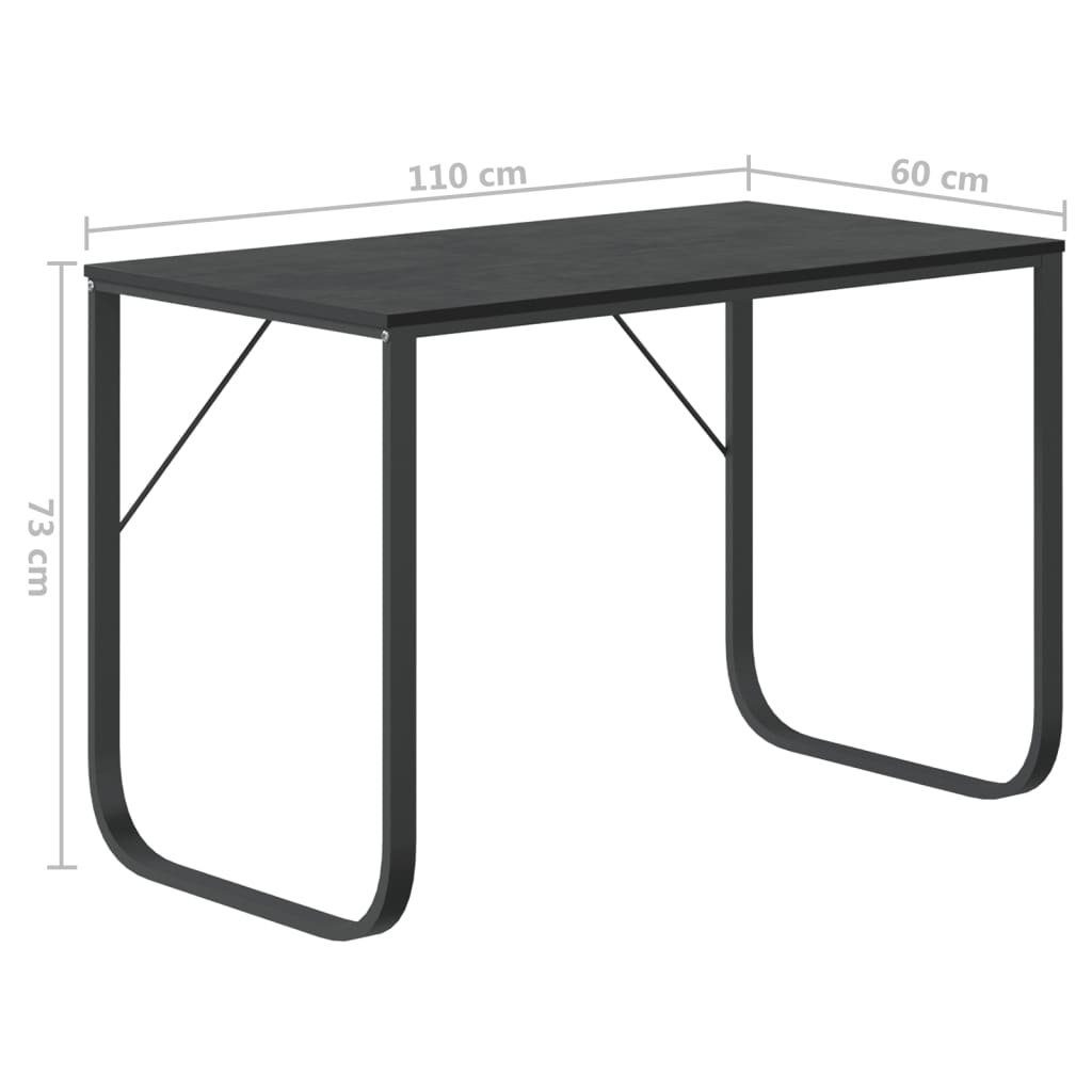 Holzwerkstoff furnicato Schreibtisch Schwarz Computertisch 110x60x73 cm