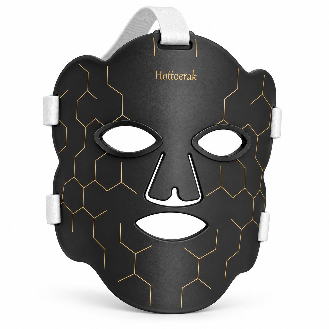 TSE LED-Gesichtsmaske Hottoerak LED Gesichtsmaske aus Silikon mit 660/850 nm Rotlicht, LED-Gesichtsmasken-Set, LED-Gesichtsmaske, Augenpads, verstellbarem Gurt, Powerbank, 5 Helligkeitsstufen, 10/15/20-Minuten-Timer