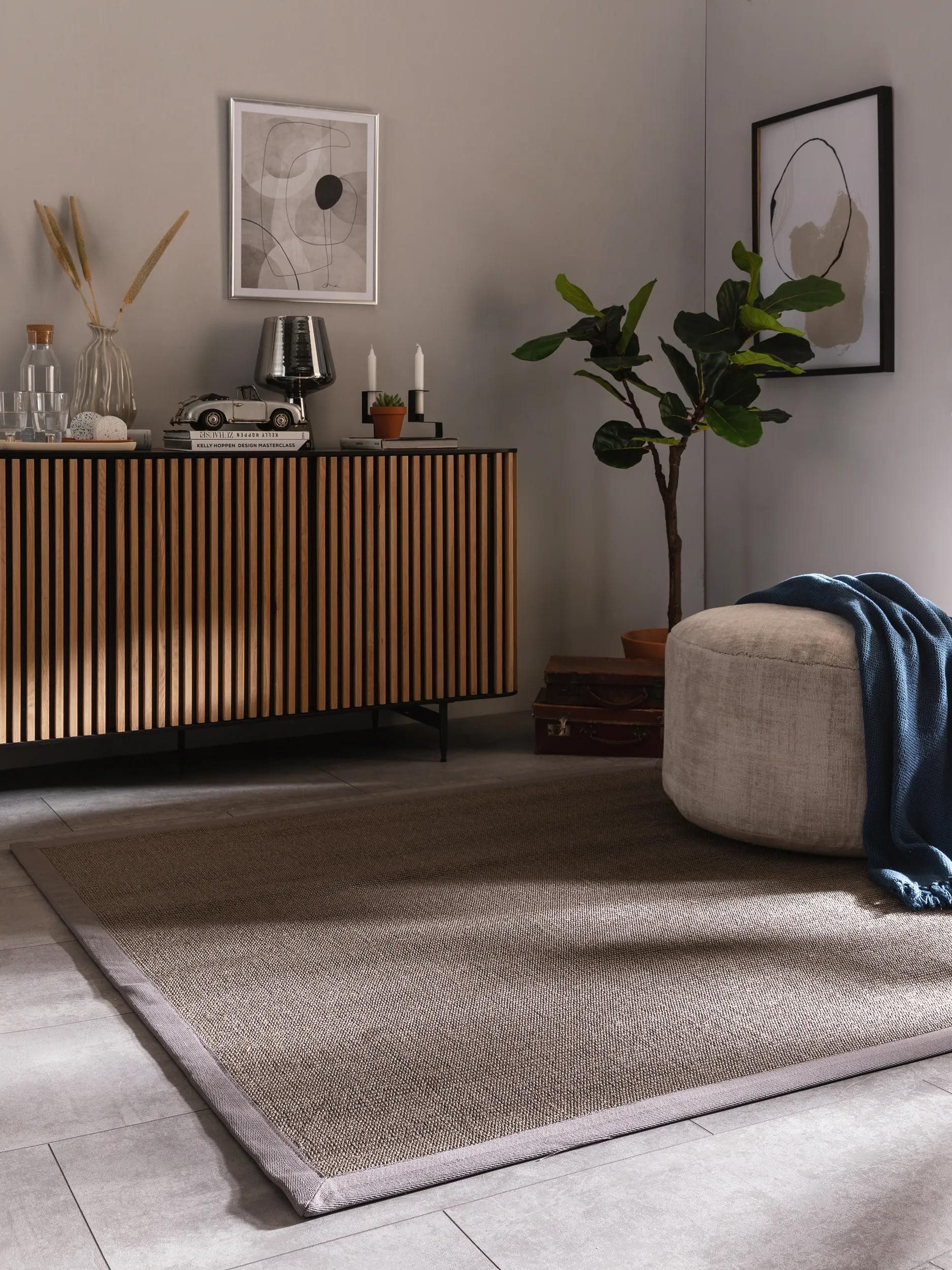 benuta Sisalteppich Sana, quadratisch, Höhe: 5 mm, 100% Sisal Naturfaser, Teppich Wohnzimmer, Esszimmer, Schlafzimmer