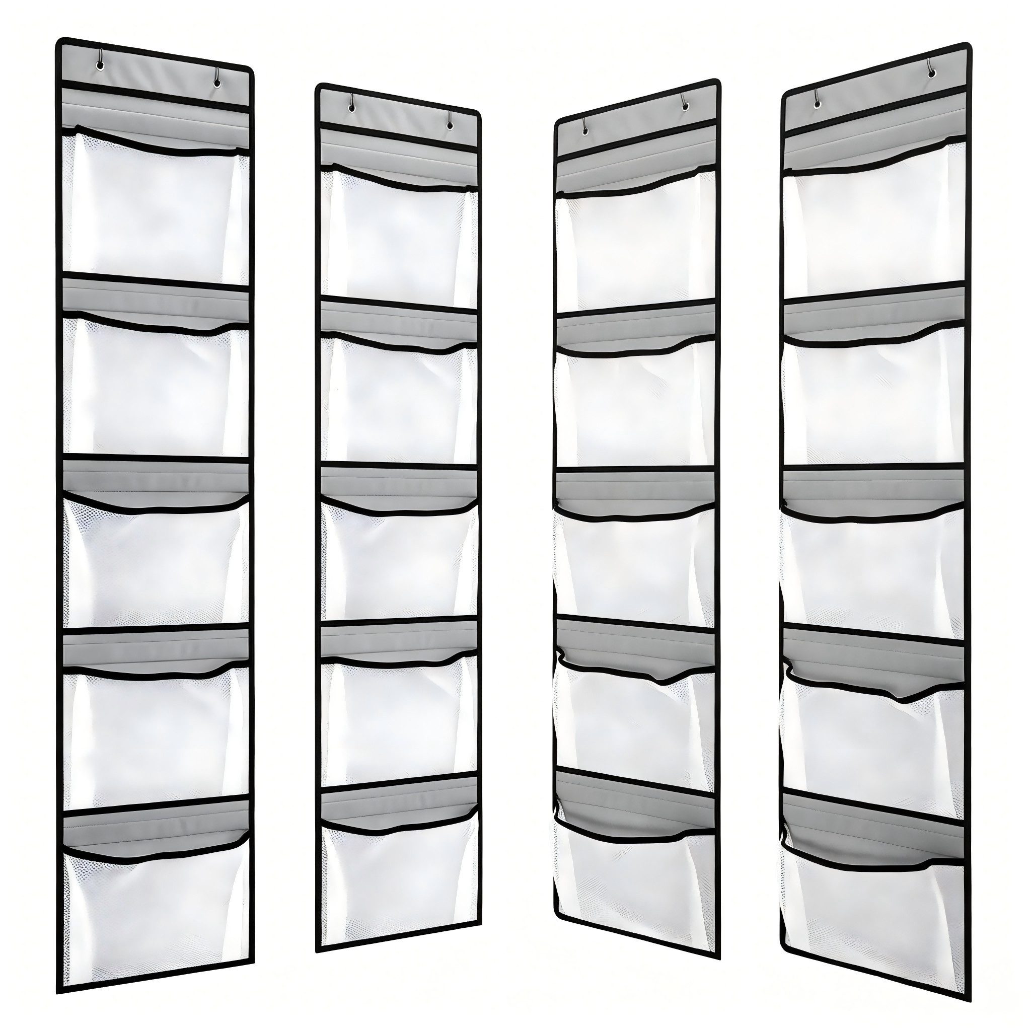 BlingBin Hängeregal 2er Set Tür Organizer Hängeregal mit 5 Netztaschen und 4 Haken, 4 Stück 4-tlg., Badezimmer Aufbewahrung und Organisation für Kleidung und Spielzeug