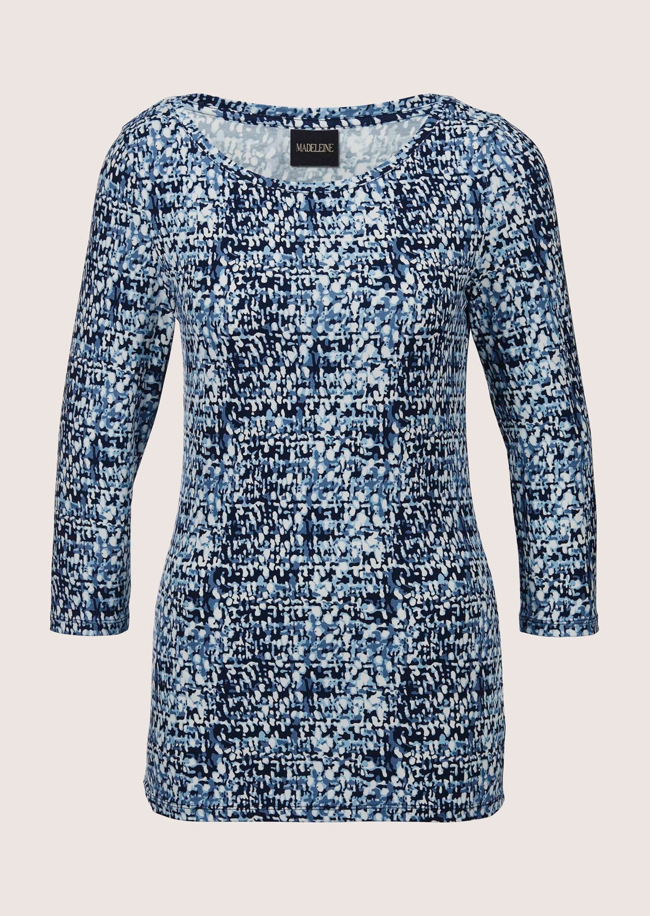 Kurzarmshirt Print-Shirt mit U-Boot-Ausschnitt