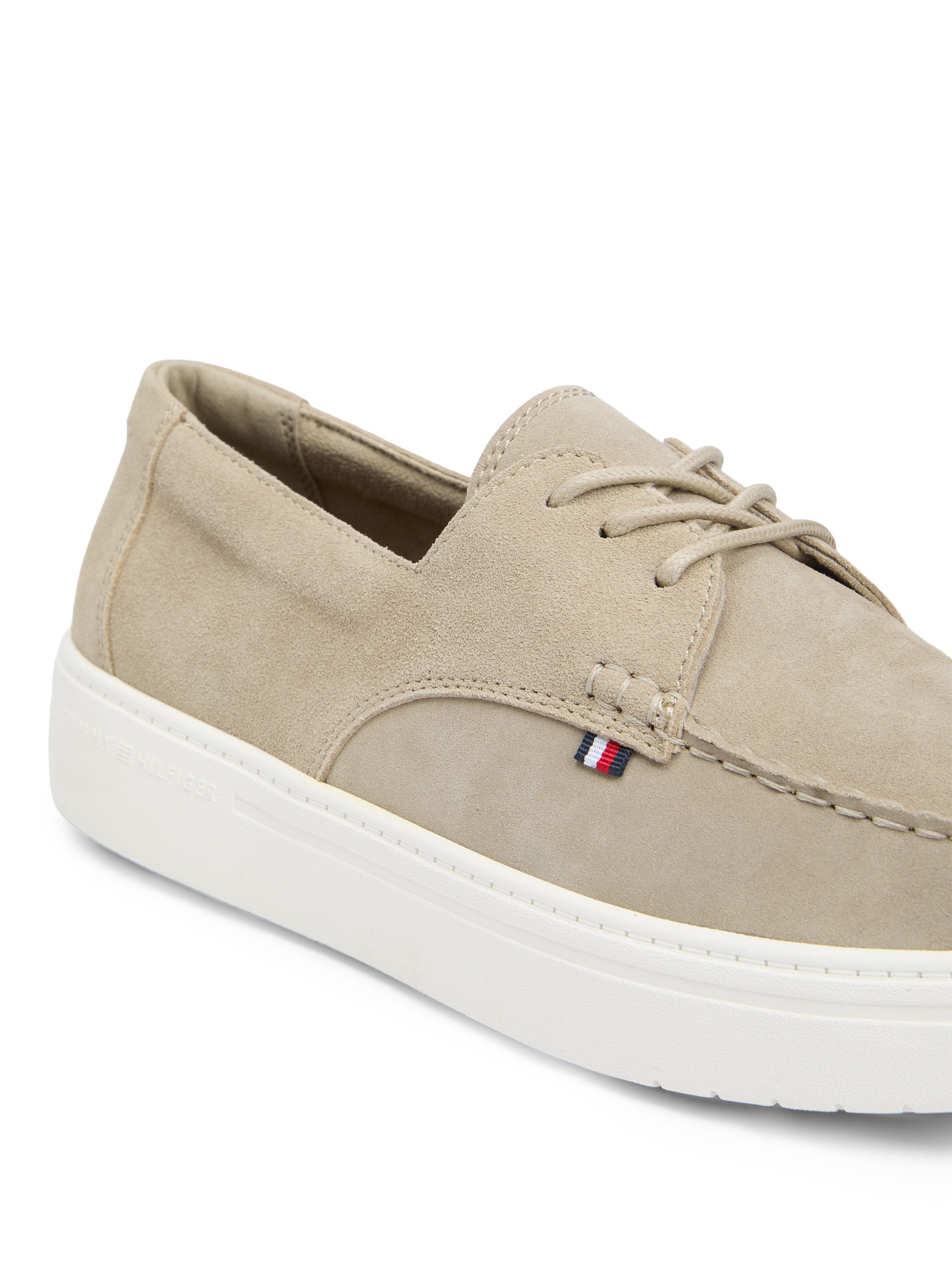 Tommy Hilfiger CASUAL SUEDE STITCH TOE HYBRID Bootsschuh Schnürschuh, Halbschuh, Freizeitschuh mit abgesteppter Ziernaht