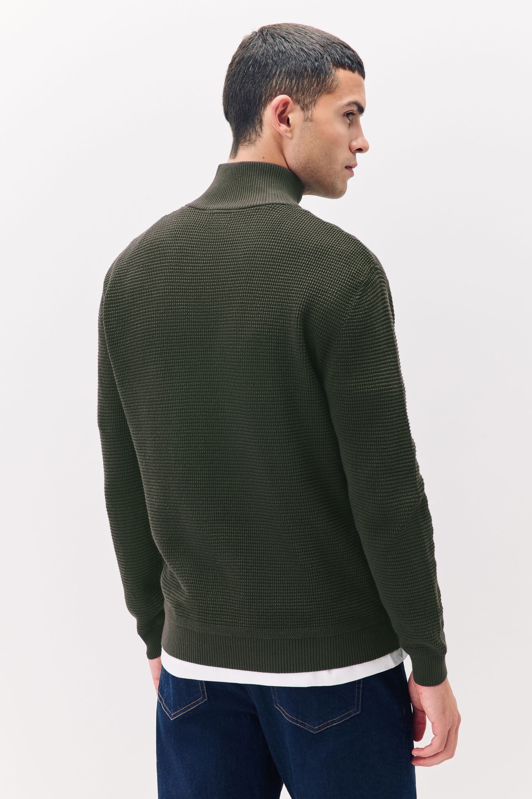 Next Strickpullover Regular Fit Premium Troyer mit Struktur (1-tlg) günstig online kaufen