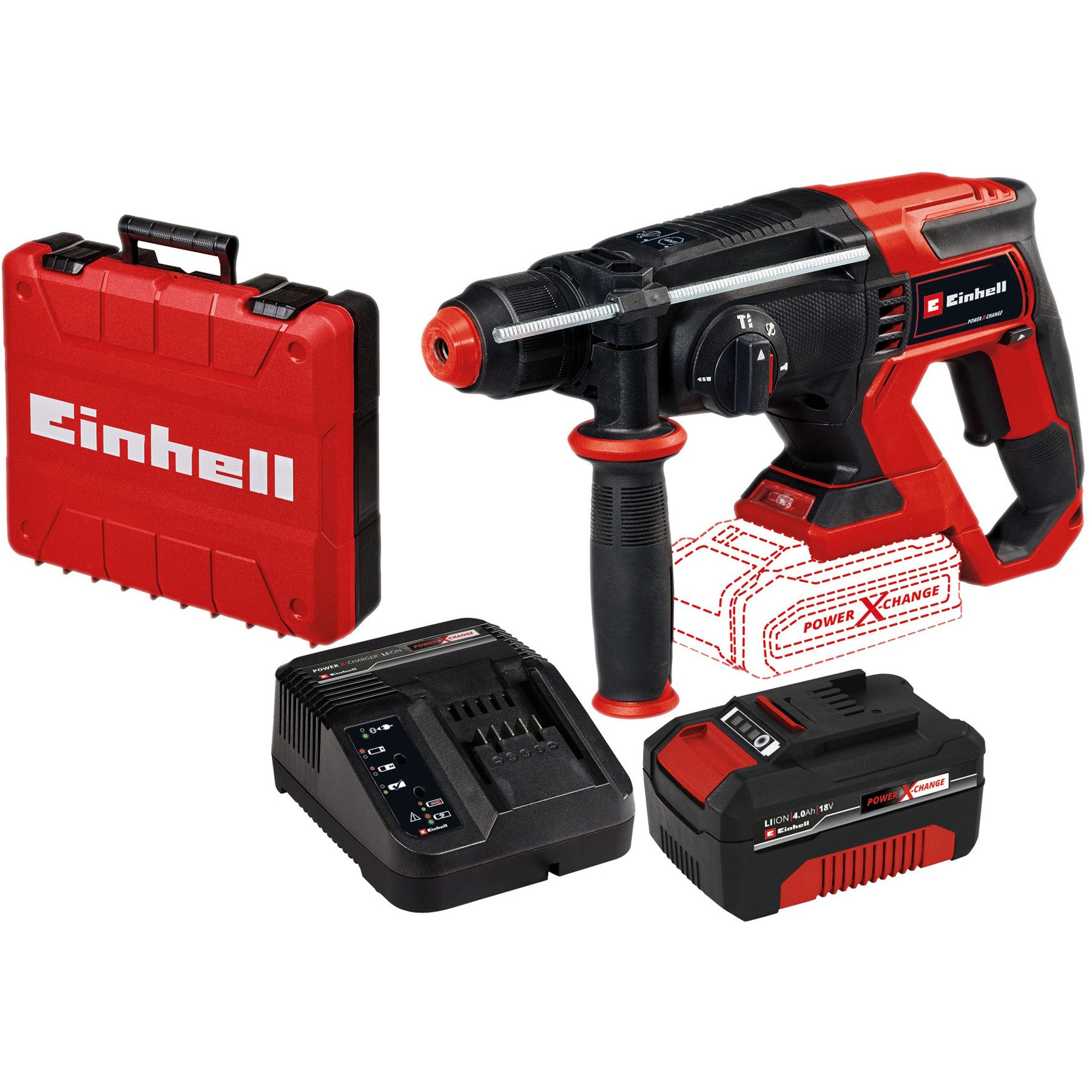 Einhell Akku-Bohrhammer EINHELL Akku-Bohrhammer TE-HD 18/20 Li Kit (1x 4,0 Ah)