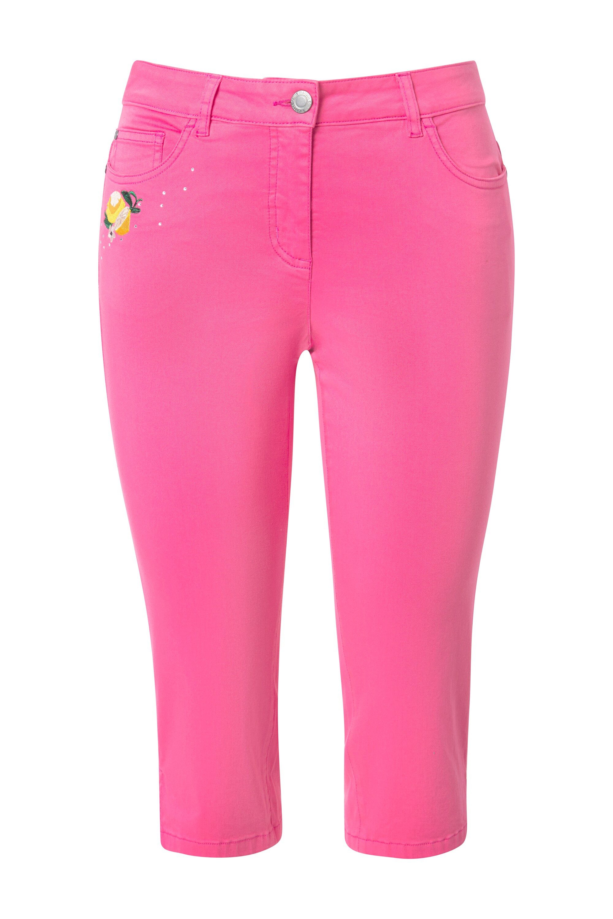 MIAMODA Regular-fit-Jeans 3/4-Caprijeans Carrie Zitronen-Stickerei günstig online kaufen