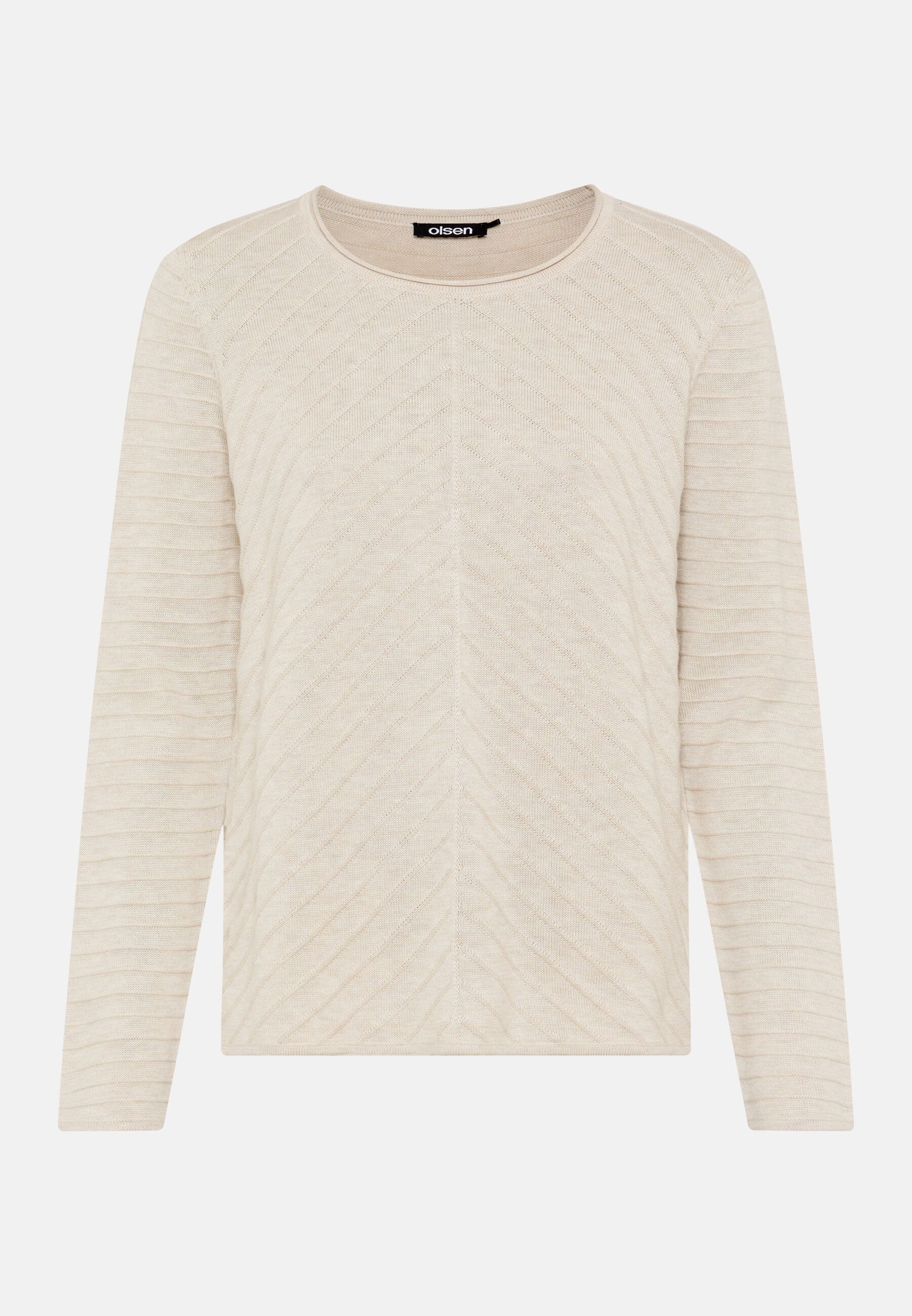 Olsen Strickpullover mit Rundhalsausschnitt und Streifenmuster