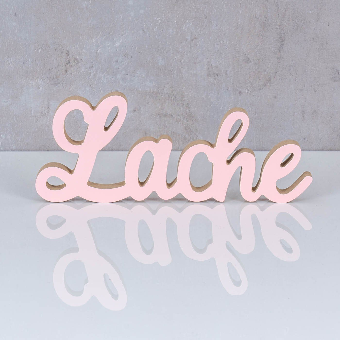 Holz Lache Schriftzug Pastell Deko-Schriftzug, Aufsteller Deko Levandeo® Tischdeko L24cm Rosa