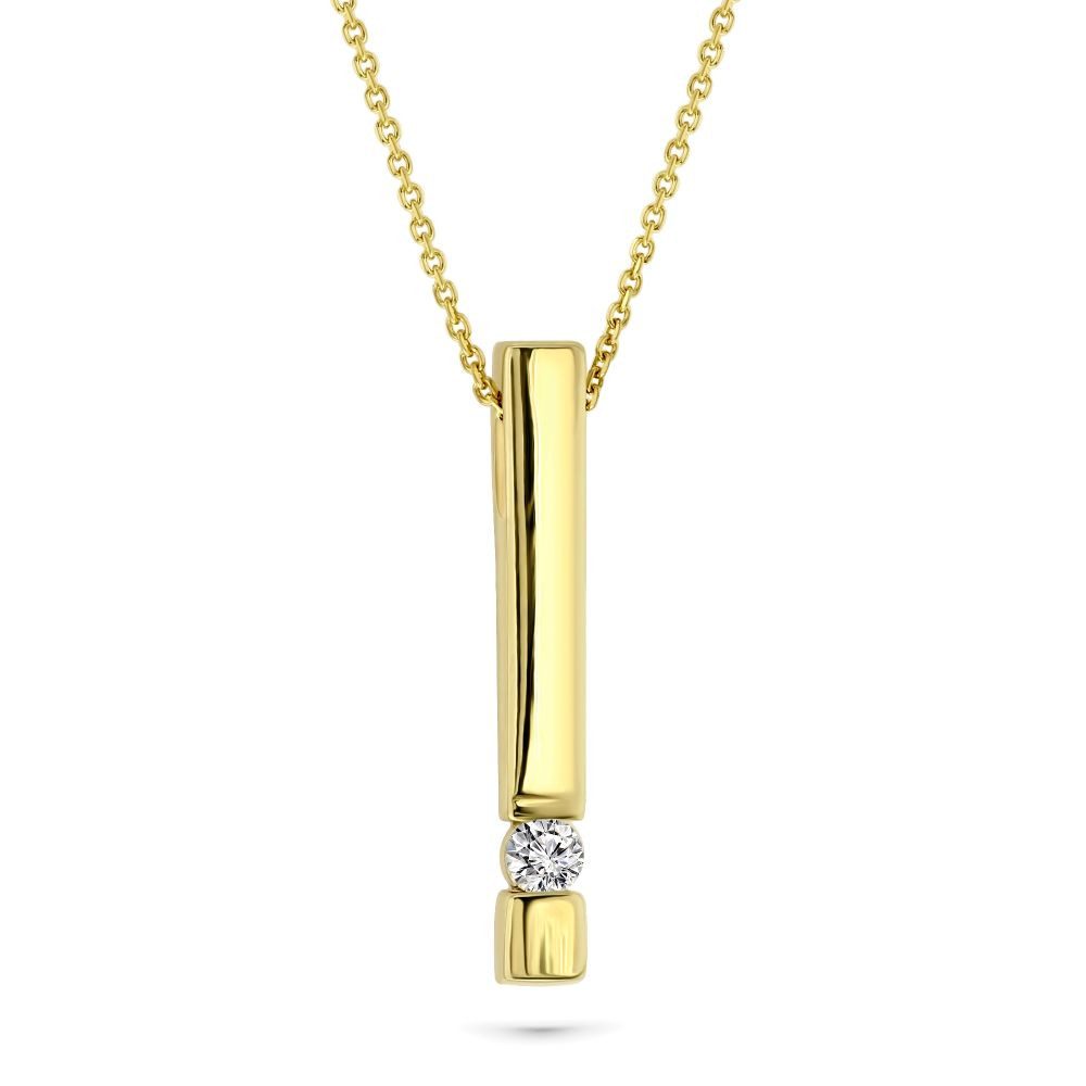 Miore Kette mit Anhänger für Damen aus Echtgold 9K (375) Gelbgold oder Weißgold, mit natürlichem Diamant 0,07 ct