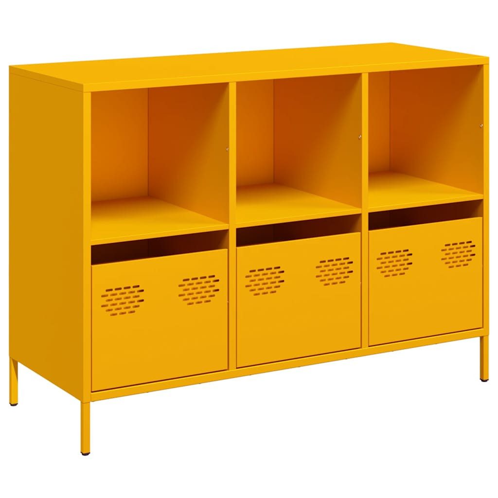 vidaXL Sideboard Sideboard Senfgelb 101,5x39x73,5 cm Kaltgewalzter Stahl (1 St)