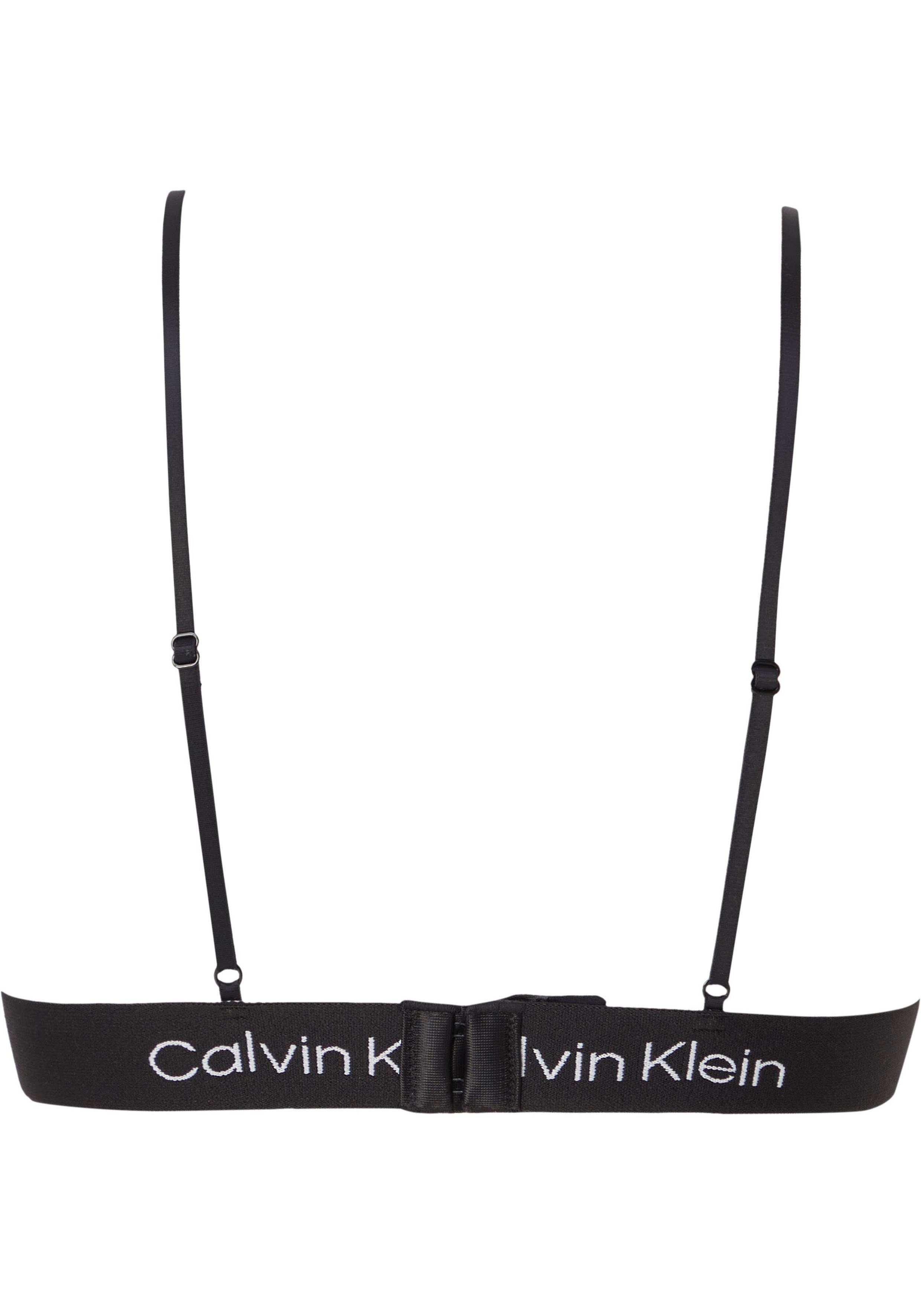 Calvin TRIANGLE UNLINED Triangel-BH Underwear Klein mit auf Logoschriftzügen WARPED-LOGO/BLACK Unterband dem