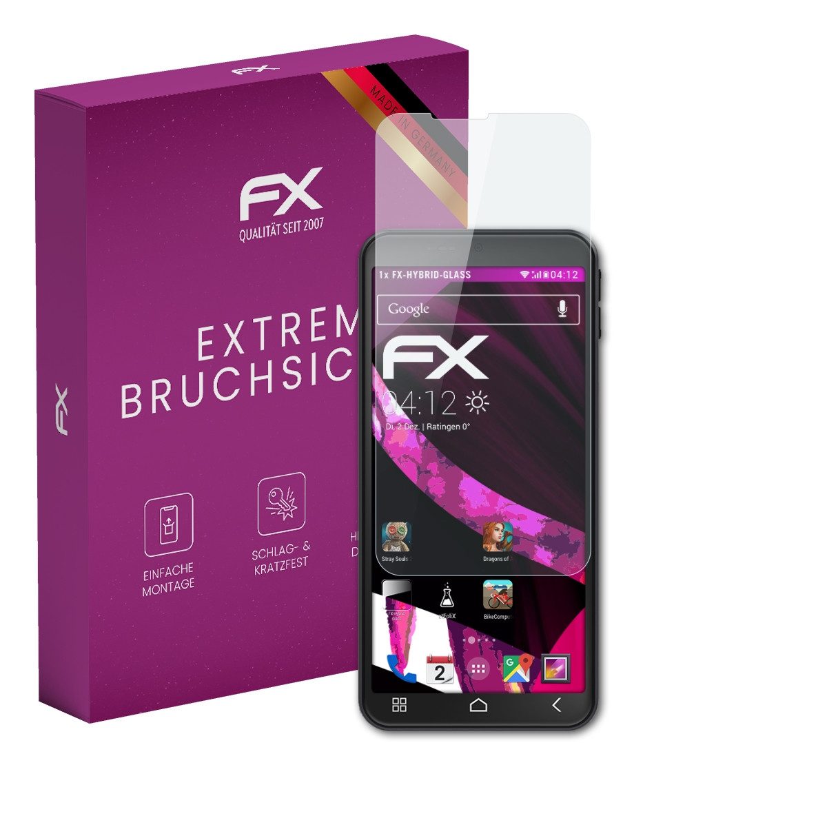 atFoliX Schutzfolie Panzerglasfolie für Emporia Smart.Me 7, Ultradünn und superhart