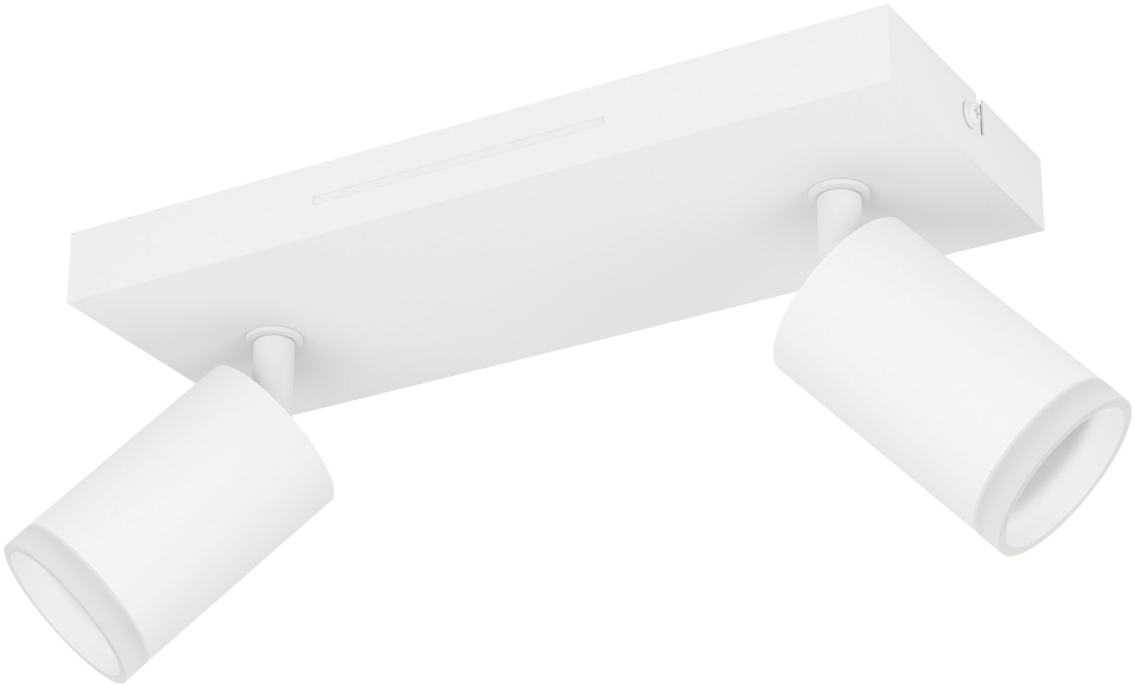 EGLO Deckenleuchte MELITELLO-Z Spotlampe - Alu, Stahl - LED - 2X3,7W - IP20, CCT - über Fernbedienung, Dimmfunktion, Farbwechsel, Memoryfunktion, Nachtlichtfunktion, RGB, Weckerfunktion, dimmbar über Fernbedienung, mehrere Helligkeitsstufen, LED fest integriert, Neutralweiß, Kaltweiß, Warmweiß, RGB, Wandleuchte, Wandspot, schwenkbar, Strahler, L25 x B10,5 x H8 cm