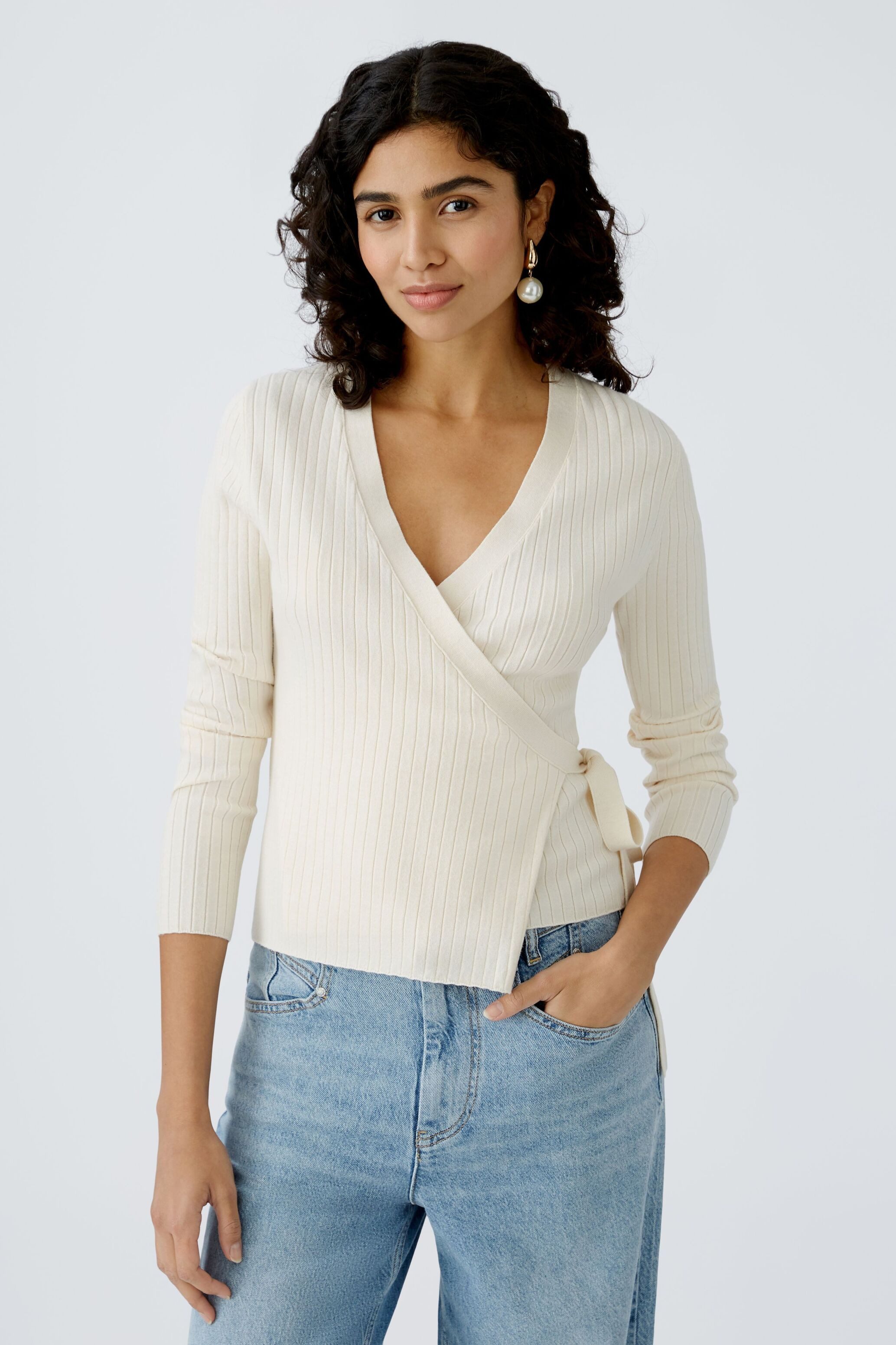 Oui Strickjacke Wickeljacke Viskosemischung günstig online kaufen