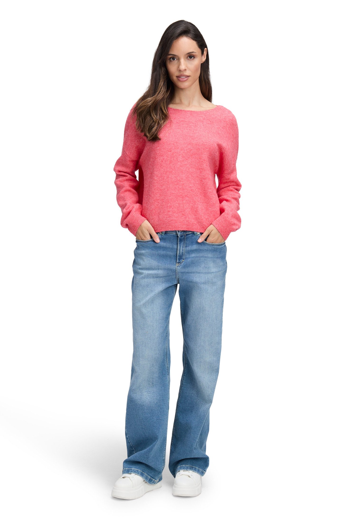 Cartoon Strickpullover Damen mit Rundhalsausschnitt (1-tlg)