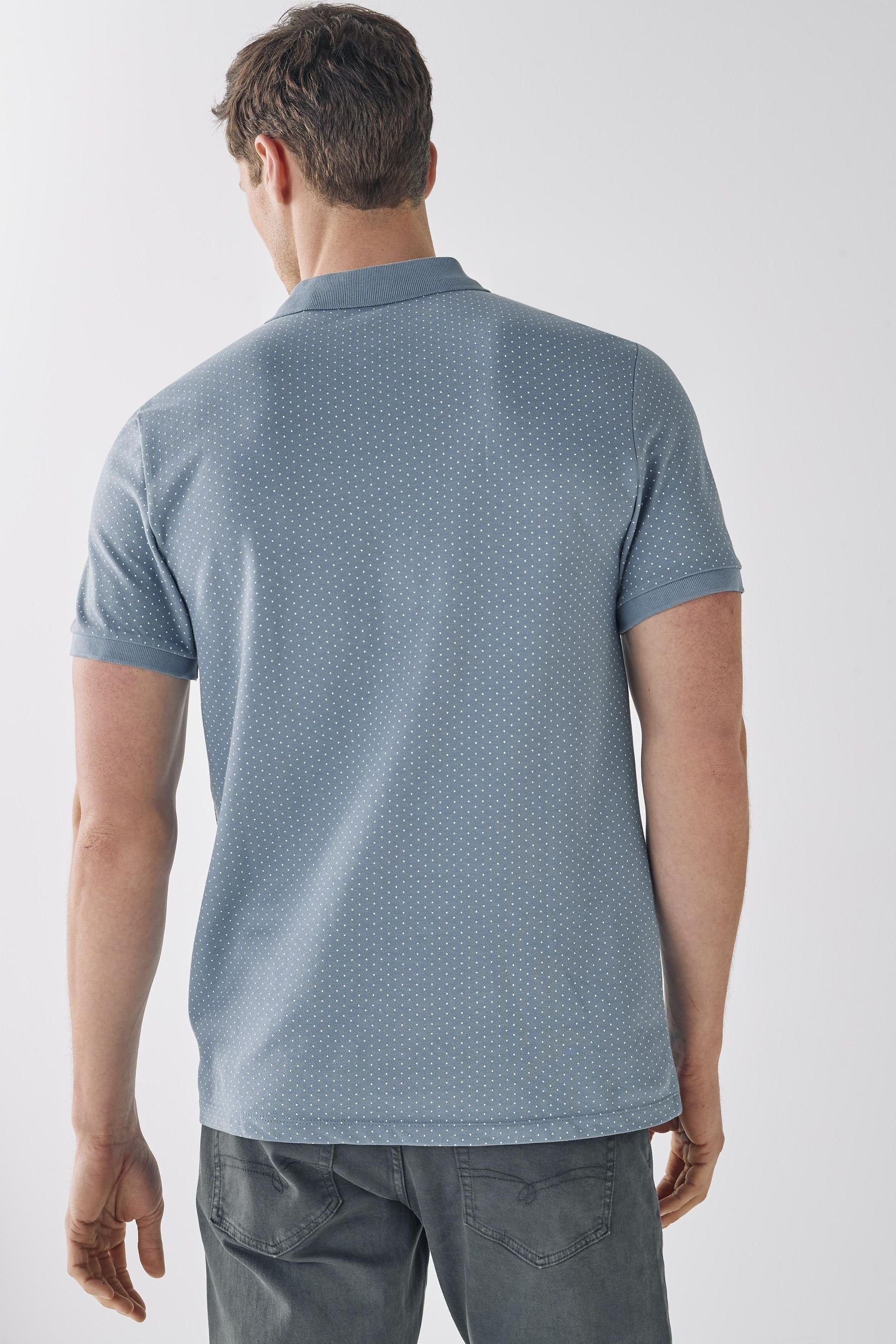 Next Blue Print Piqué-Poloshirt Poloshirt (1-tlg)