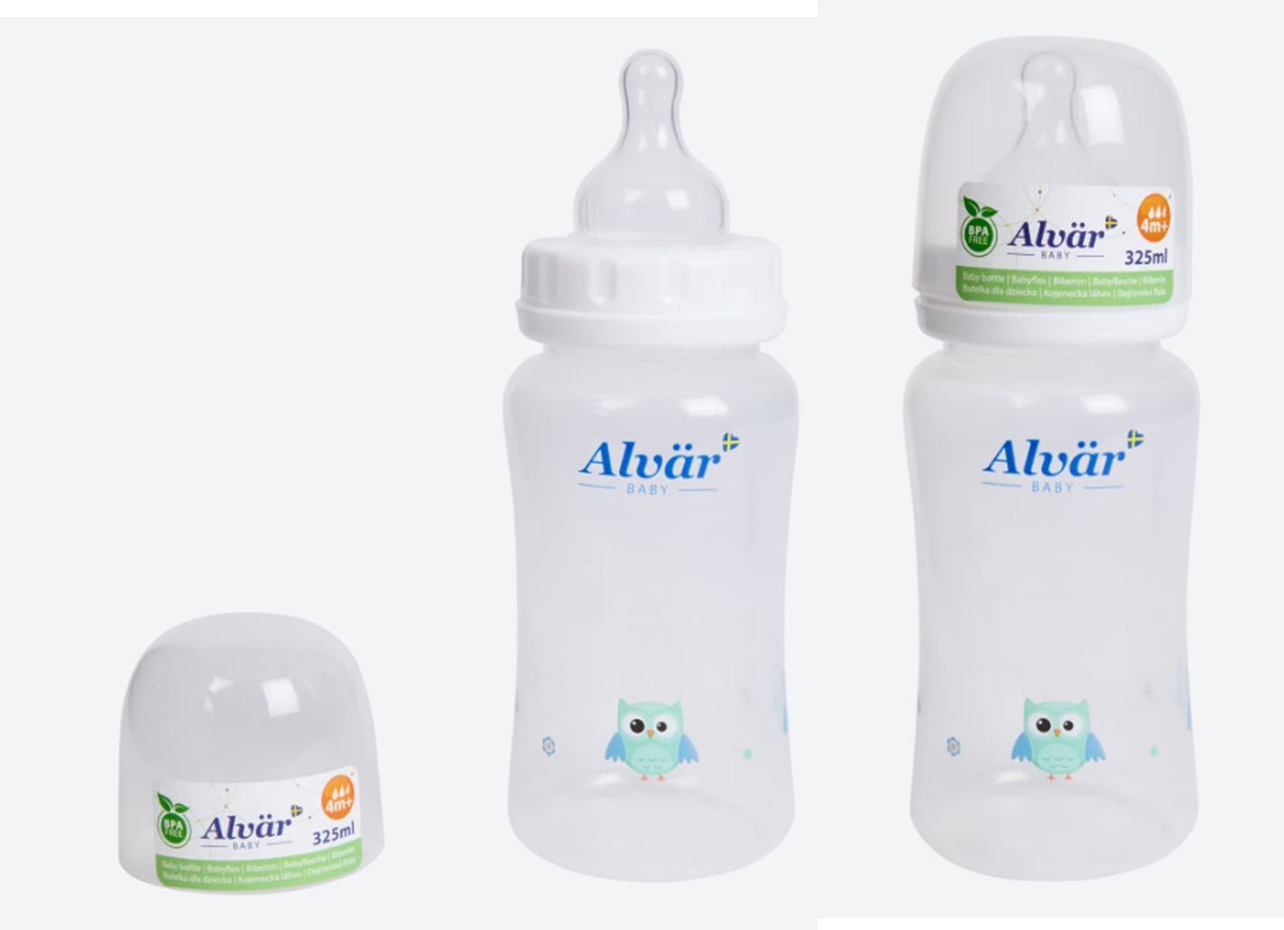 Alvär Babyflasche 2 Stück Alvär Babyflasche Schmalhals 250 ml