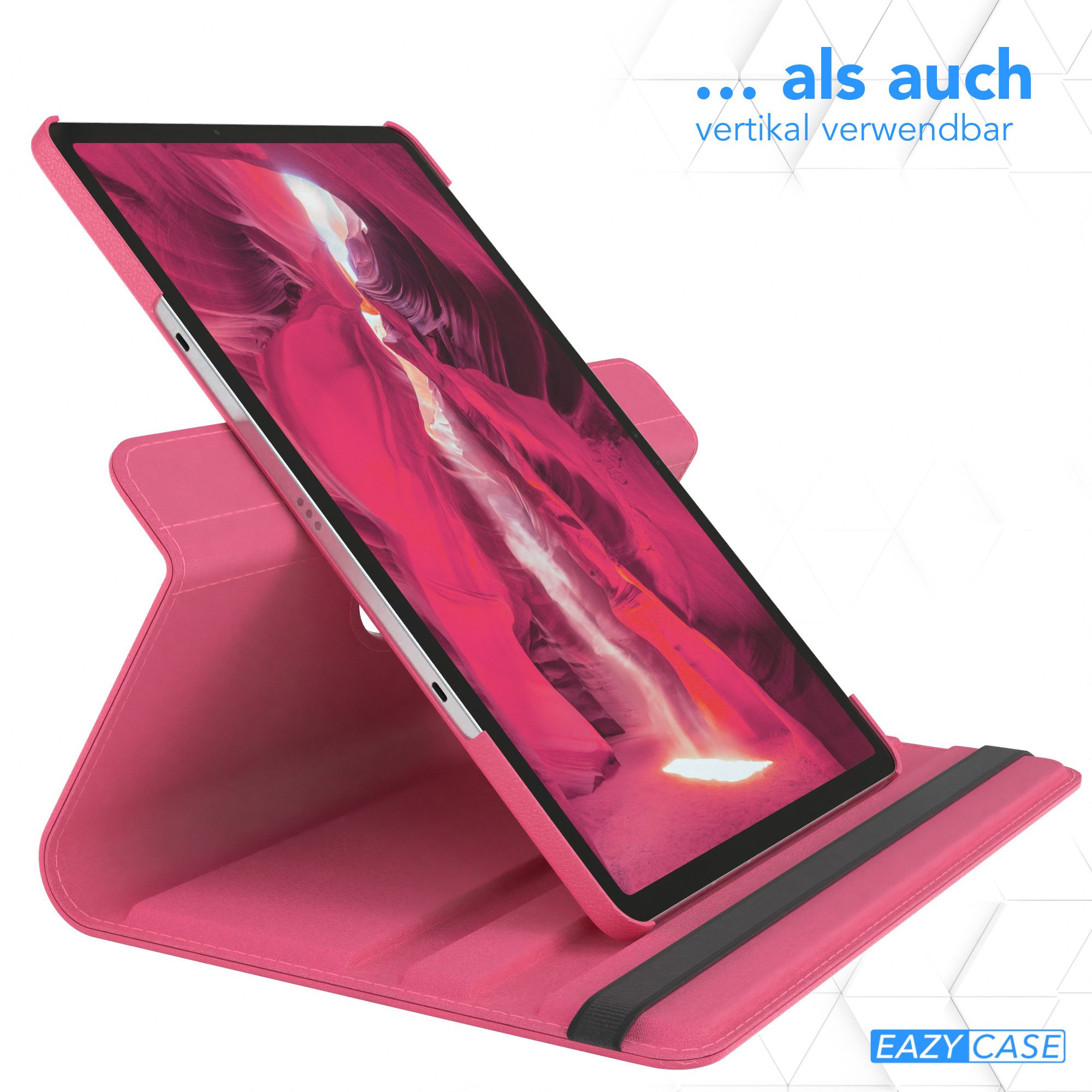 EAZY CASE Tablet-Hülle Rotation Case für Samsung Galaxy Tab S7 FE / 5G 12,4 Zoll, Klapphülle zum Aufstellen Rundum Hülle Book Tablet Slim Klappcase Pink – Bild 5 von 5