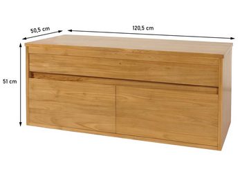 MCW Waschbeckenunterschrank MCW-M71-W Mit Aufhängung zur Wandmontage, Komplett fertig montiert