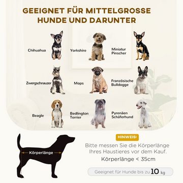 PawHut Tierbett Hundesofa, Haustiersofa Hundesessel mit Holzbeine Katzensofa, Beige, Samt, 80L x 40B x 46H cm