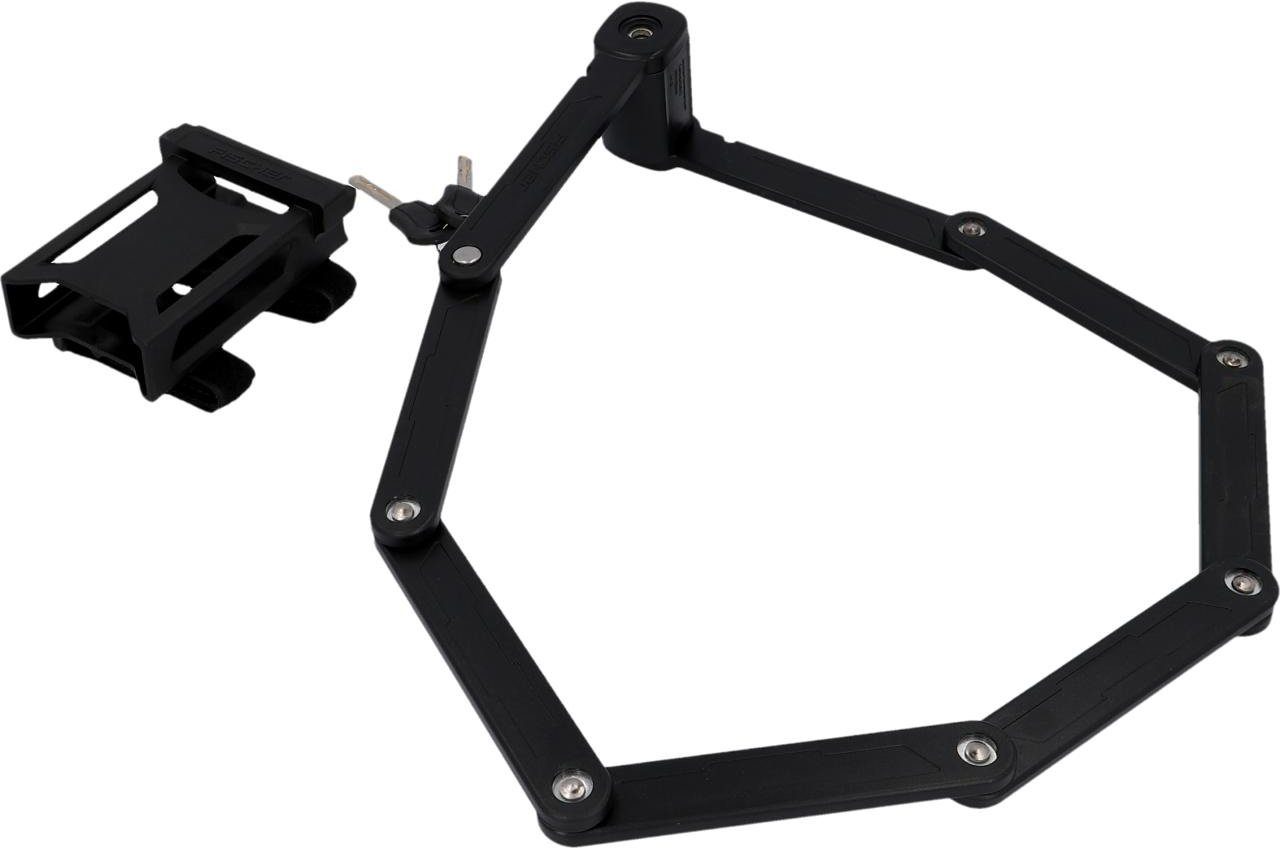 FISCHER Fahrrad Faltschloss Faltschloss 110cm XL mit Halter (3-tlg)