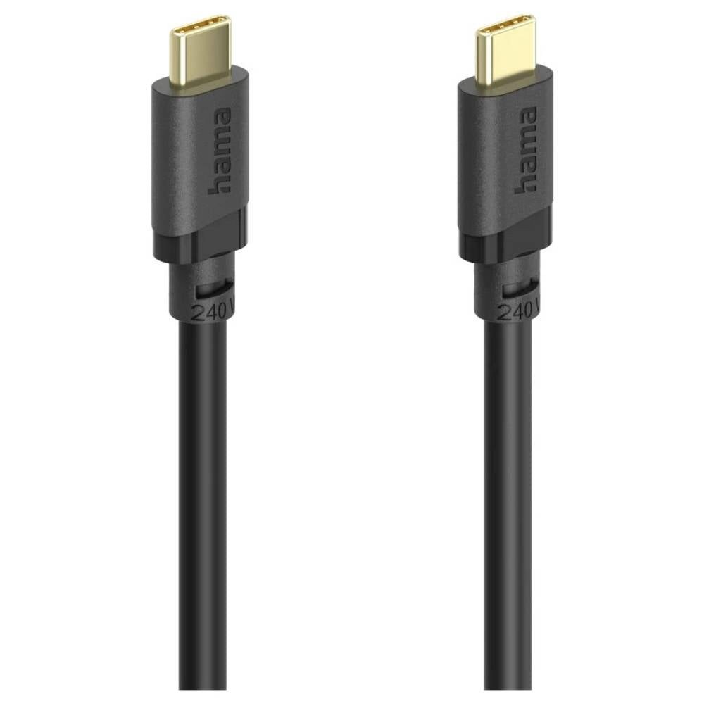 Hama USB-C® Kabel USB 3.2 Gen1 USB-C® Stecker 0.75 m Schwarz vergoldete USB-Kabel, vergoldete Steckkontakte