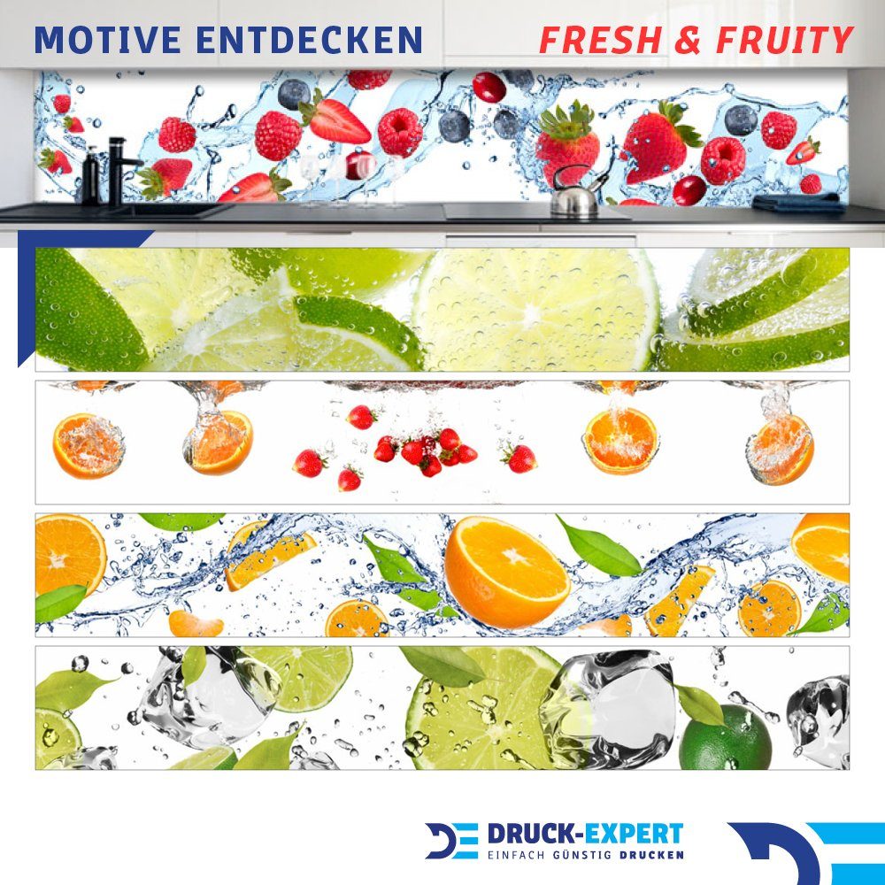 Küchenrückwand selbstklebend Eis Premium Küchenrückwand Hart-PVC mm 0,4 Drachenfrucht DRUCK-EXPERT