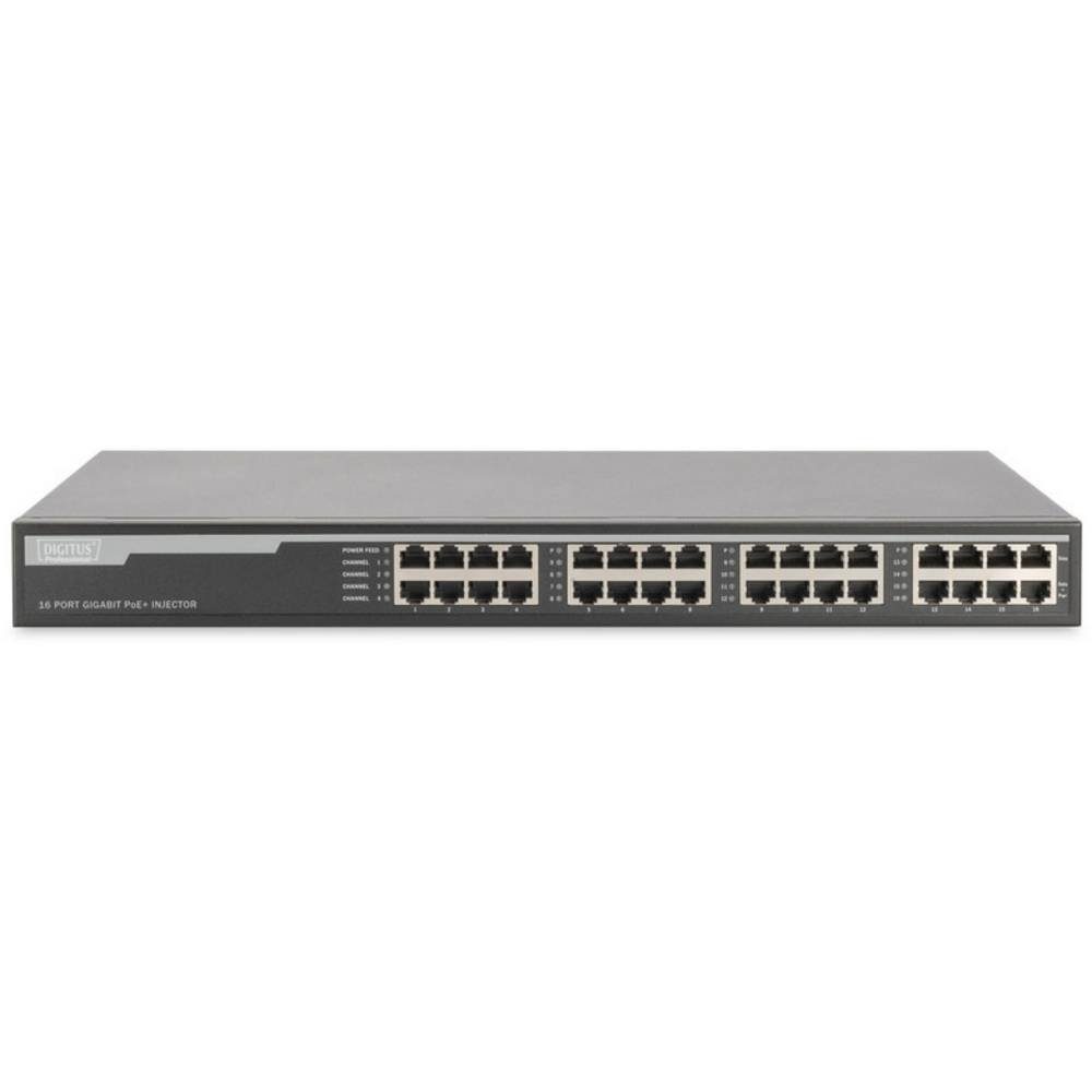 Digitus 16Port Gigabit PoE+ Injektor 16 Ports Eingang NetzwerkSwitch