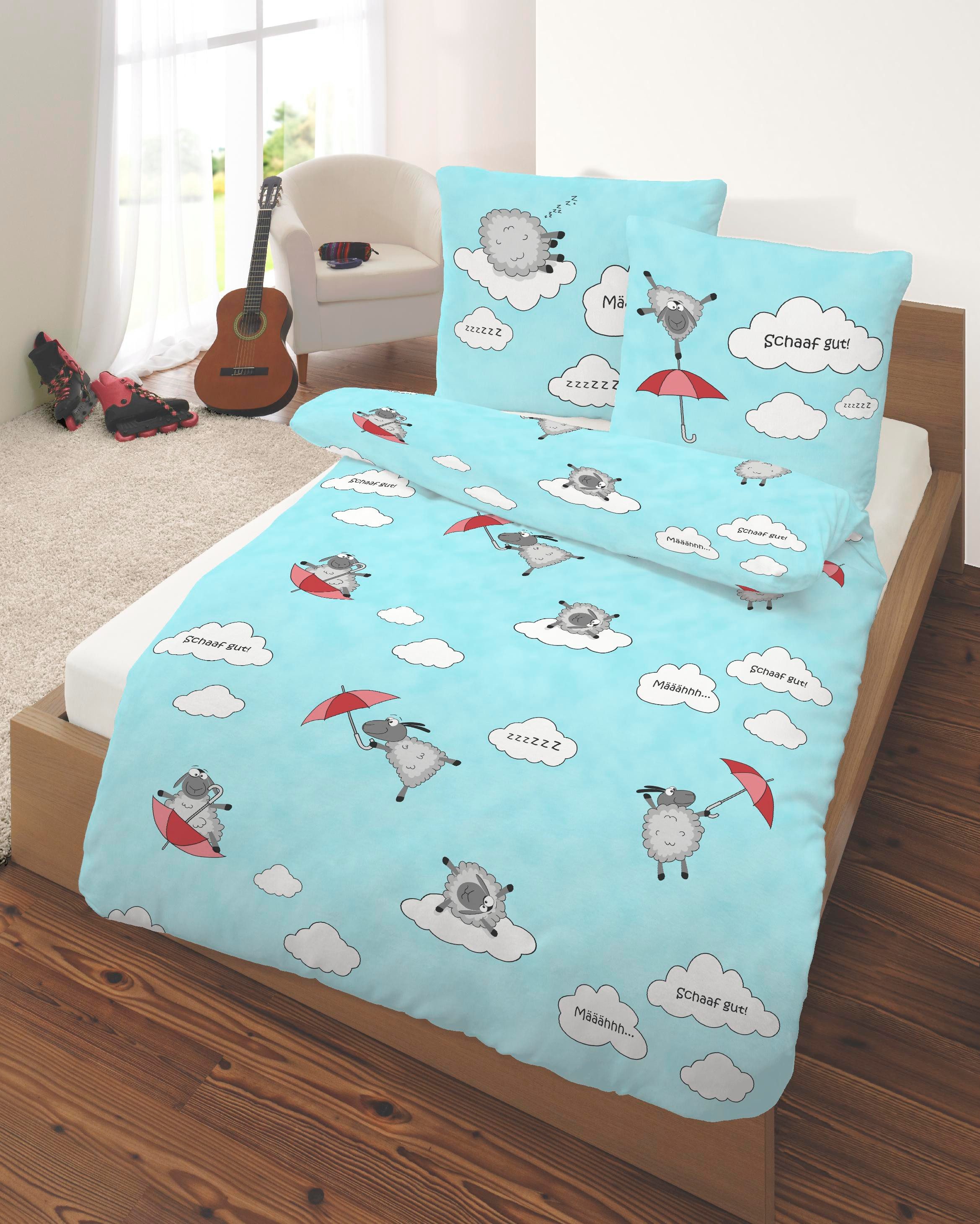 soma Bettwäsche biber bettwäsche 135x200 kinder Bettwäsche mit Schafen in b günstig online kaufen