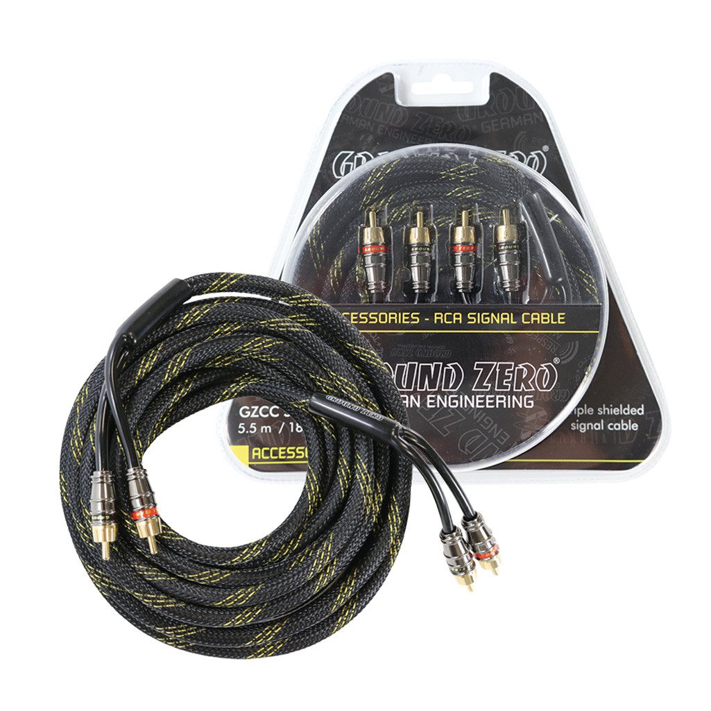 Ground Zero GZCC 1.0X-TP, 1.0 m High-Quality Cinchkabel mit Metallsteckern Audio-Kabel