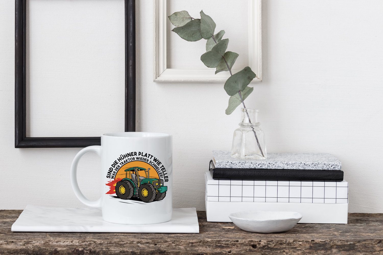 lustigem Traktor Keramik, Motiv mit Designz Farmer Youth Geschenk, Kaffeetasse Tasse Weiss