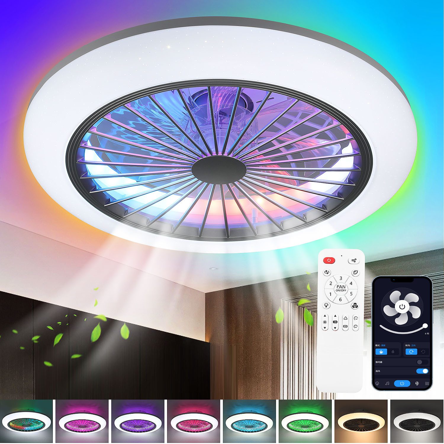 oyajia LED Deckenleuchte 50W Deckenleuchte RGB günstig online kaufen