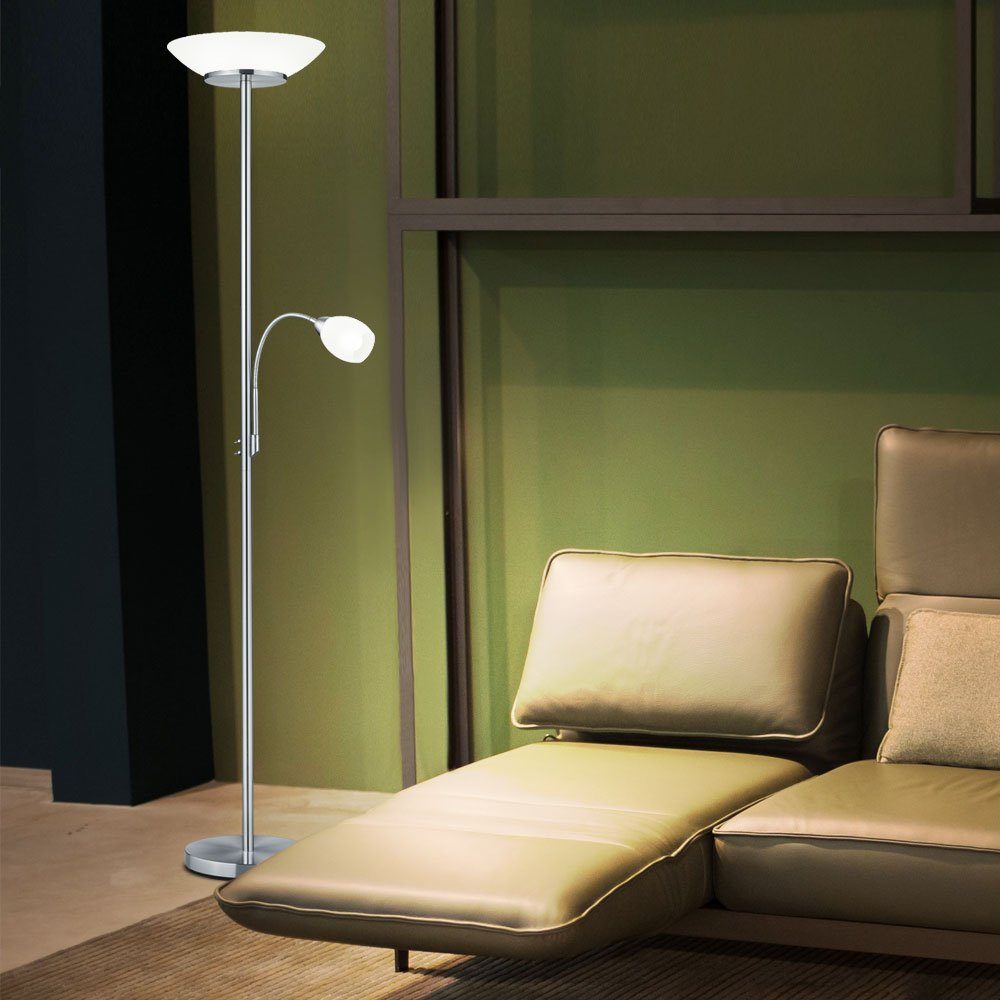 etc-shop Deckenfluter, Leuchtmittel nicht Wohnzimmer Stehlampe Modern Deckenfluter Leselampe mit Standleuchten & inklusive
