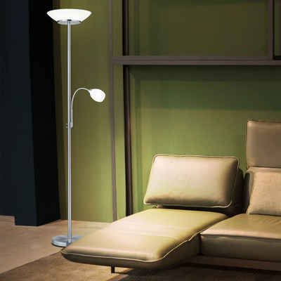 etc-shop Deckenfluter, Leuchtmittel nicht inklusive, Deckenfluter mit Leselampe Stehlampe Wohnzimmer Modern Standleuchten &