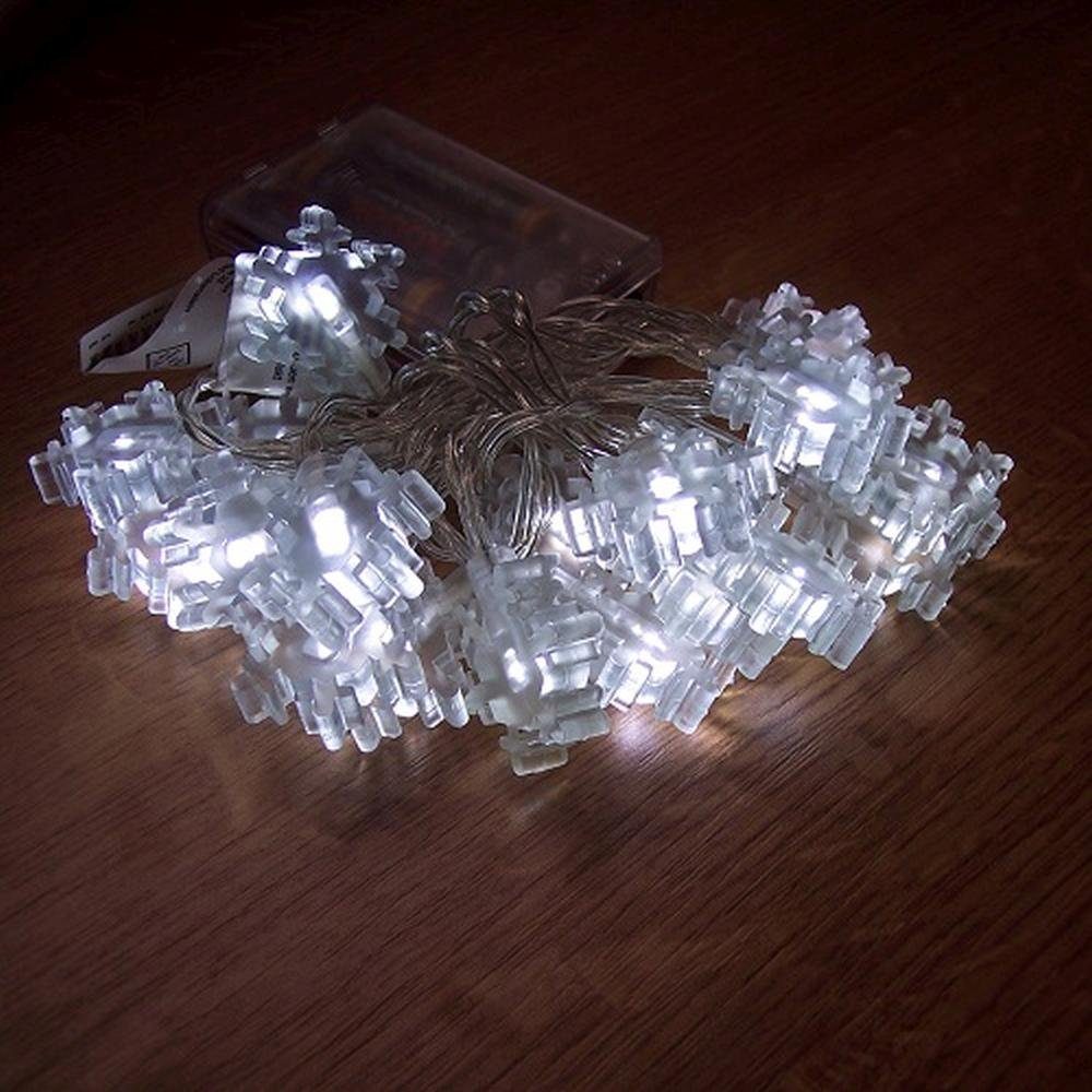 LED-Lichterkette BI11563-3 LED Lichterkette Schneeflocke weiß 20er