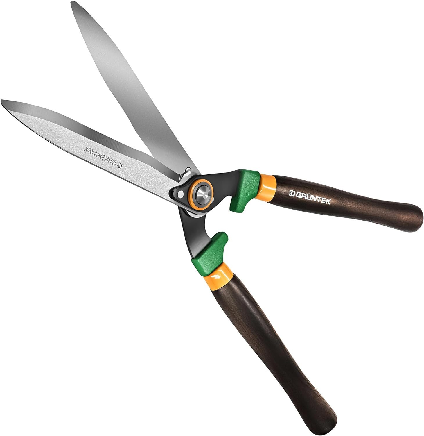 GRÜNTEK Heckenschere Gartenschere Panther 540 mm, Strauchschere, Wellenschliff, hochwertige, Stahlklingen, ergonomische Eschenholzgriffe Klinge 230mm Länge