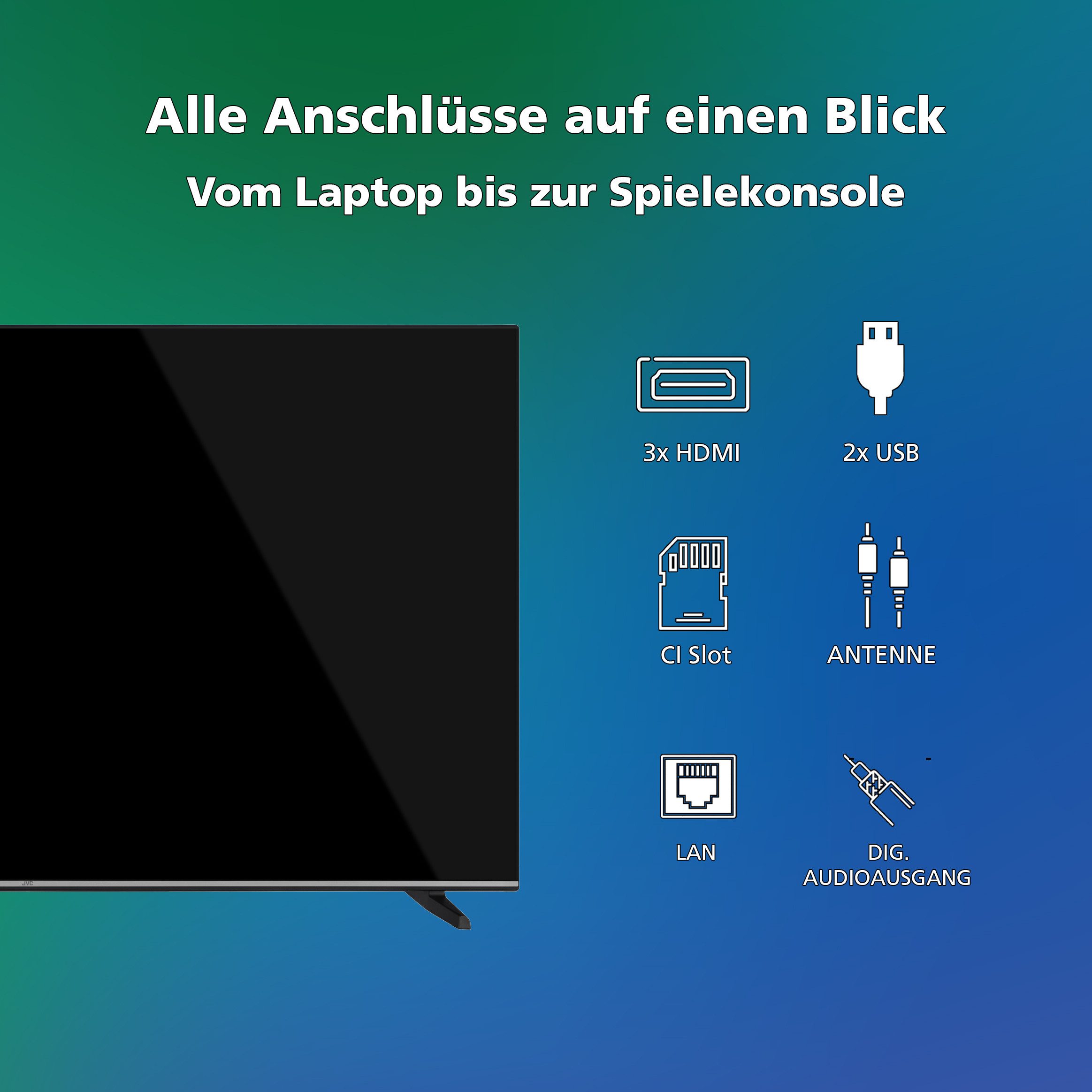 JVC LT-50VD3555 LCD-LED Fernseher (126 cm/50 Zoll, 4K Ultra HD, VIDAA Smart TV, VIDAA Smart TV, HDR, Triple-Tuner)