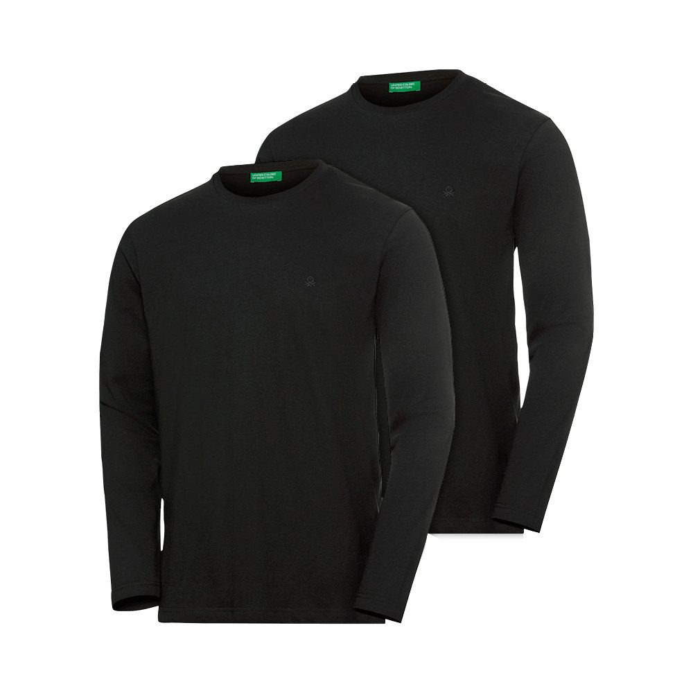 United Colors of Benetton Langarmshirt (Set, 2er-Pack) praktische Shirts aus reiner Baumwolle