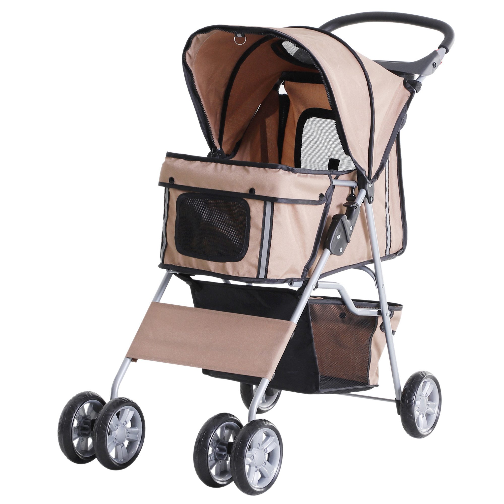 MC Star Hundebuggy Hundewagen in Kaffeebraun, Leichter Pet Stroller Jogger Anhänger, (Faltbar & Praktisch)