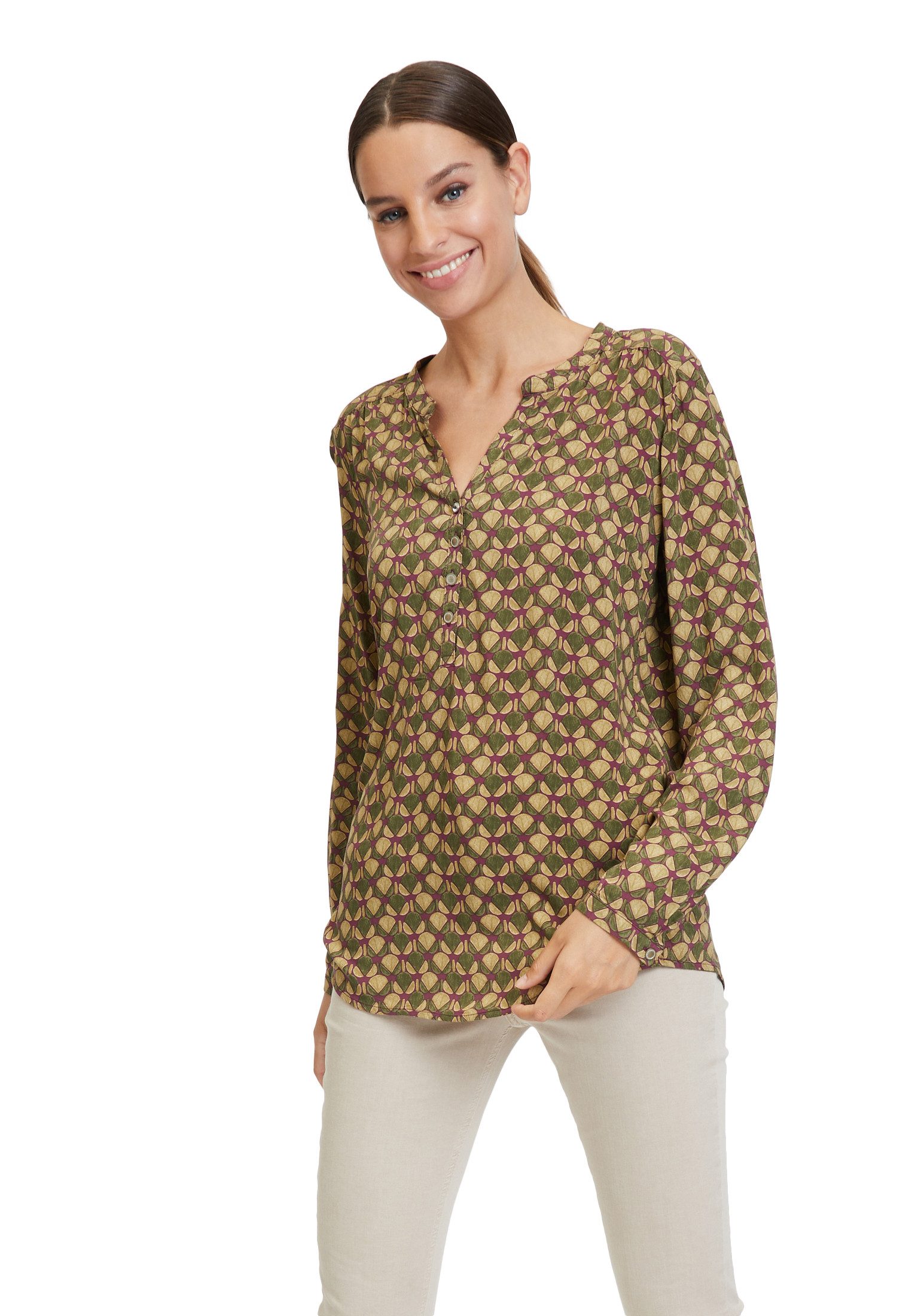 Schlupfbluse Cartoon Casual-Bluse mit Muster