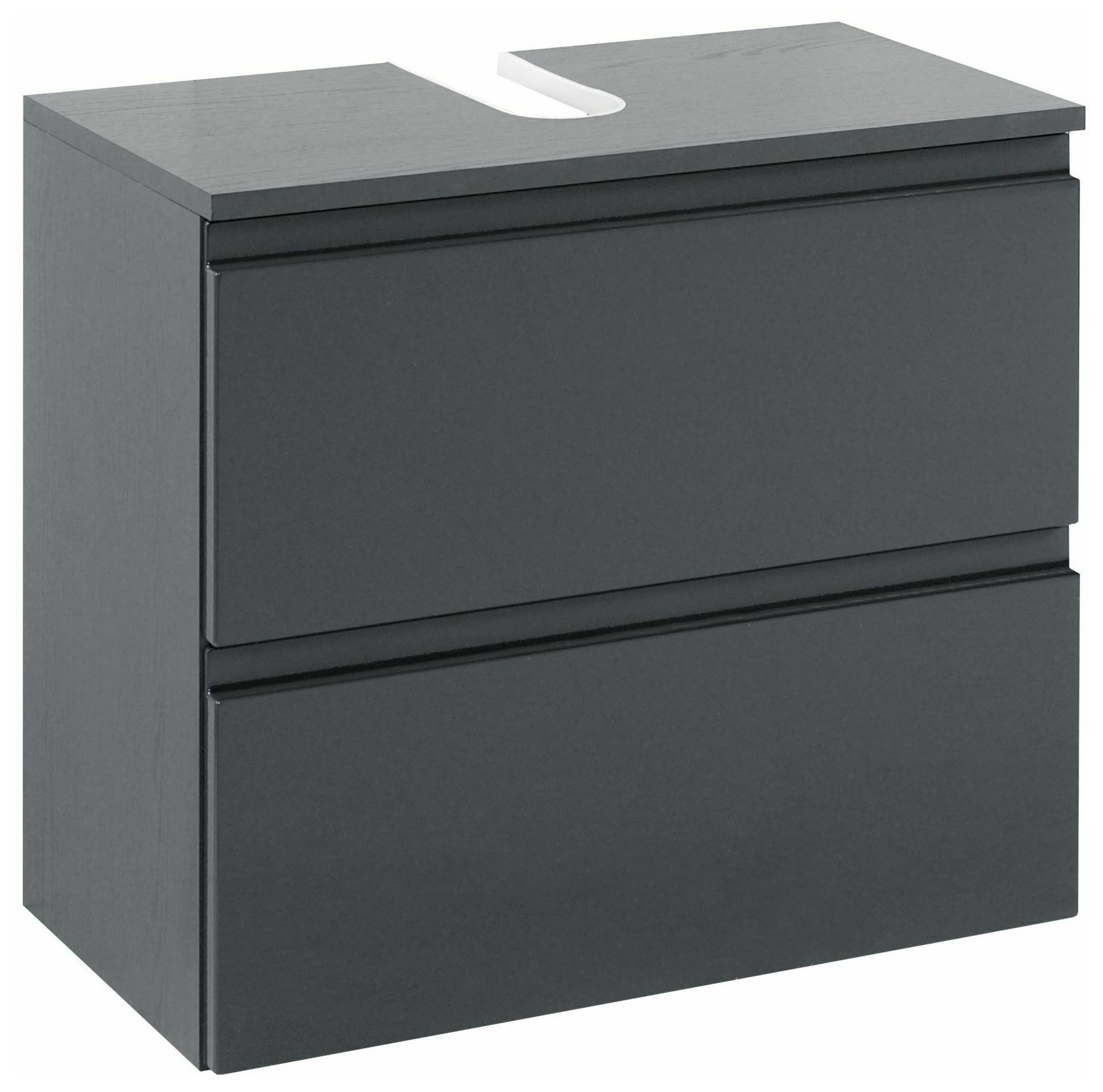 Basera® Waschbeckenunterschrank Ilona 60 cm breit anthrazit, Badezimmermöbel