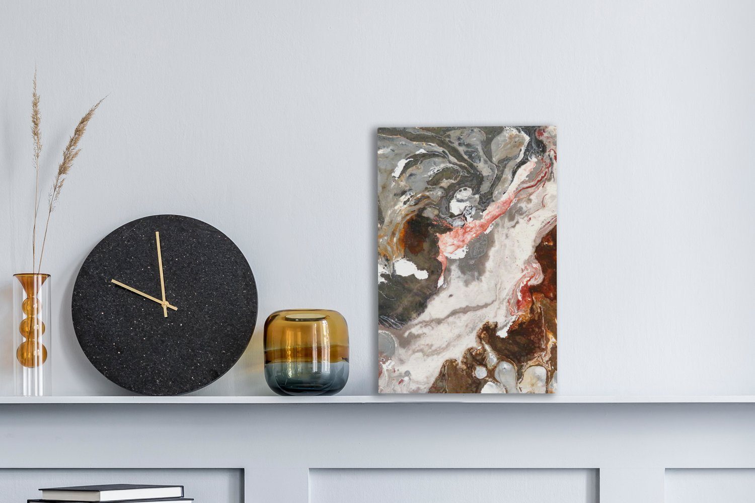 St), fertig Granit, 20x30 - - Leinwandbild Regenbogen (1 Zackenaufhänger, cm bespannt Gemälde, inkl. OneMillionCanvasses® Kristalle Leinwandbild