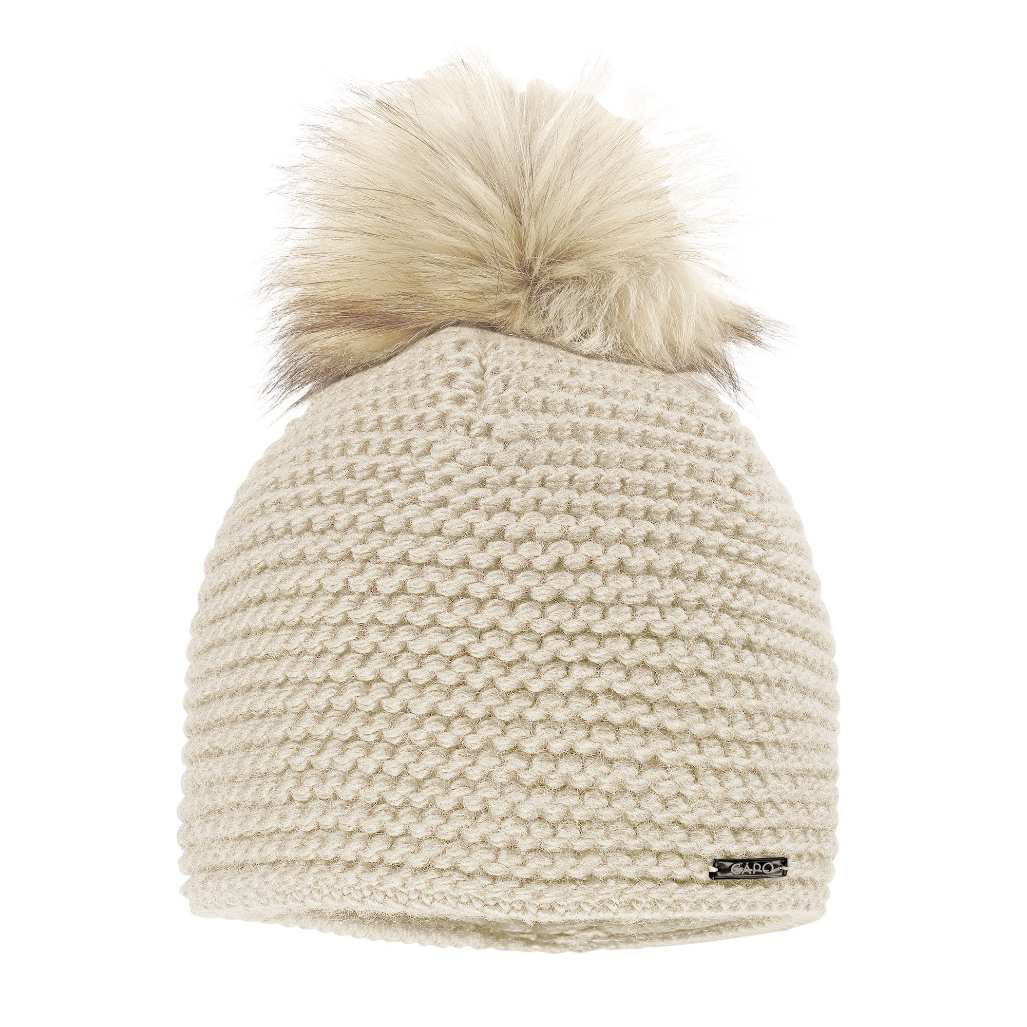 CAPO Bommelmütze Grobstrick, unifarben, gefüttert
