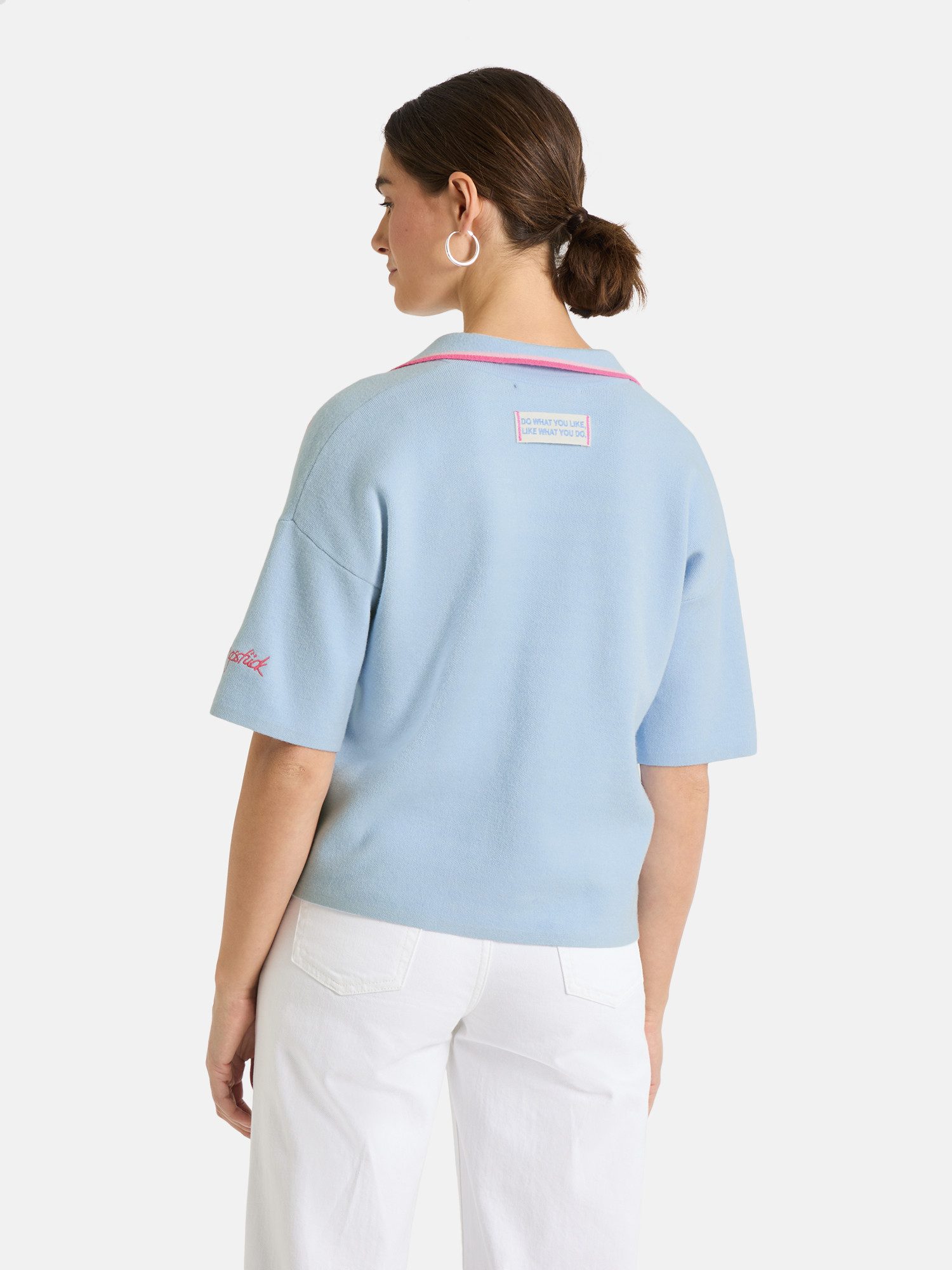 Lieblingsstück Polokragenpullover TainaL mit floraler Pailletten-Applikatio günstig online kaufen