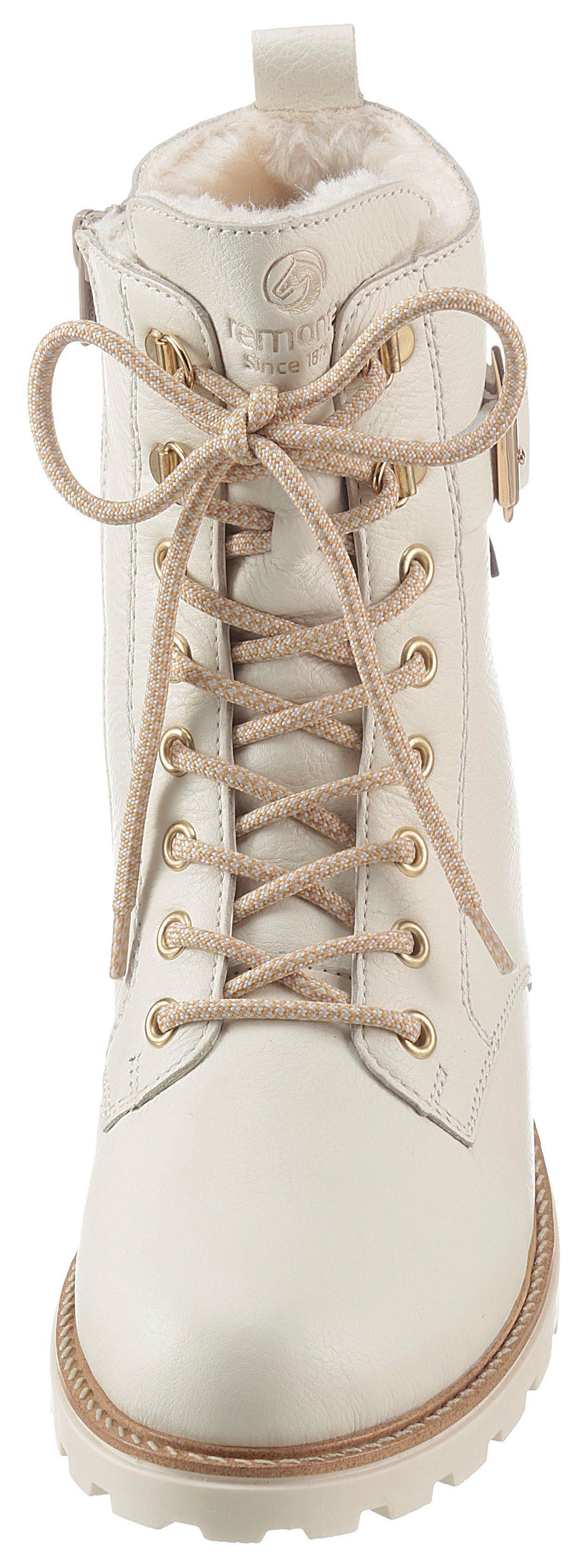 Remonte Winterboots, Blockabsatz, Schnürboots, Outdoorschuh mit Zierschnalle